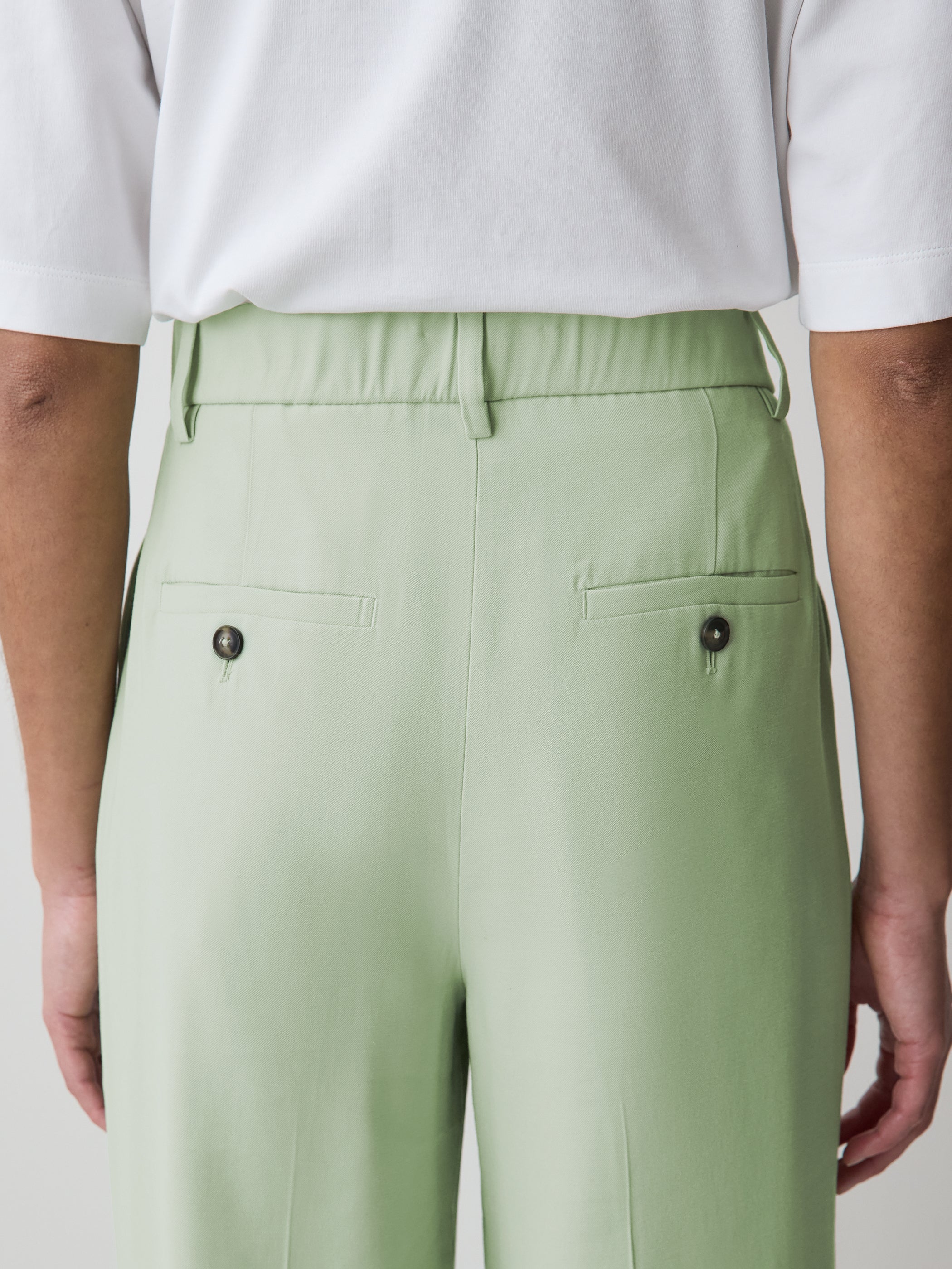 Wide-Leg High-Rise Pant with Elastic Back rw&co Special Offer