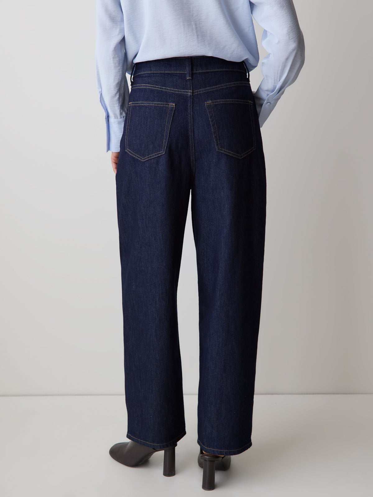 High-Rise Barrel Jeans rw&co On Sale
