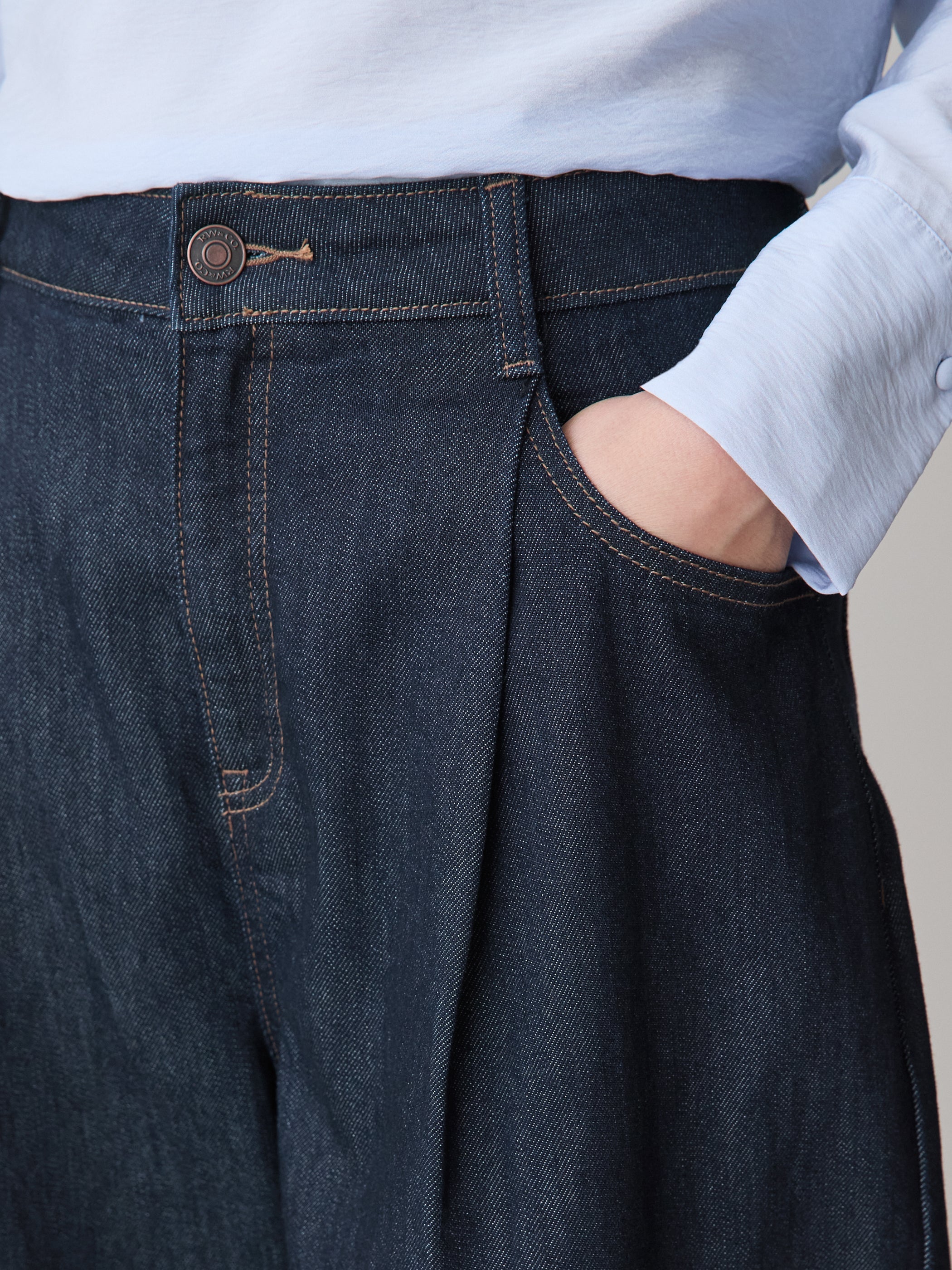 High-Rise Barrel Jeans rw&co On Sale