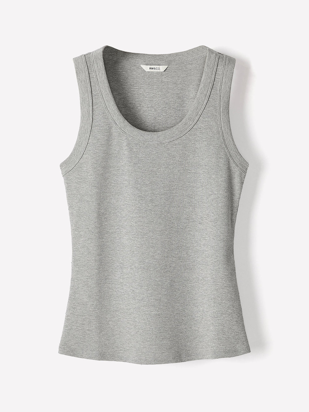 Scoop-Neck Ribbed Tank rw&co On Sale