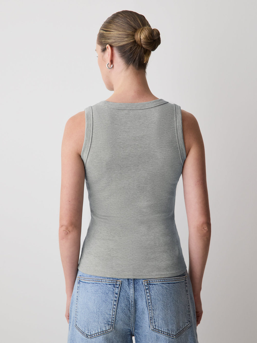 Scoop-Neck Ribbed Tank rw&co On Sale