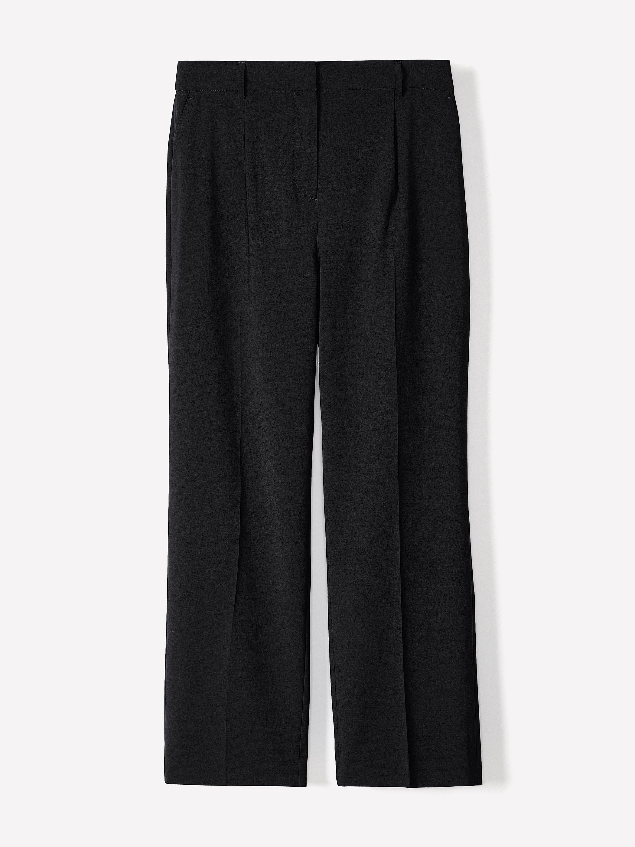 Black High-Rise Tapered-Leg Wool-Blend Pant rw&co Special Offer