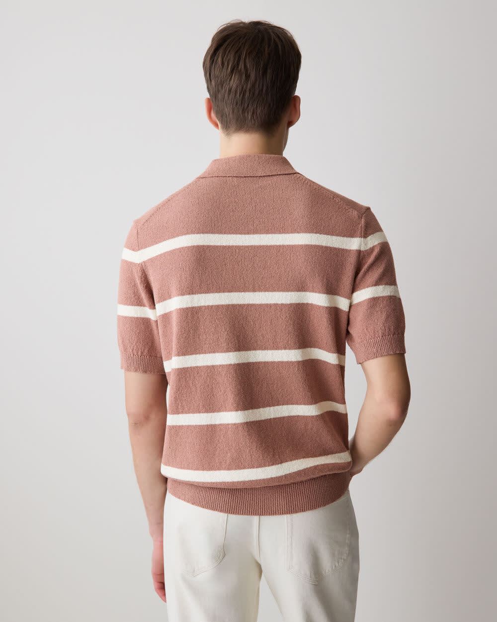 Short-Sleeve Bouclé Polo Sweater rw&co Special Promo Price