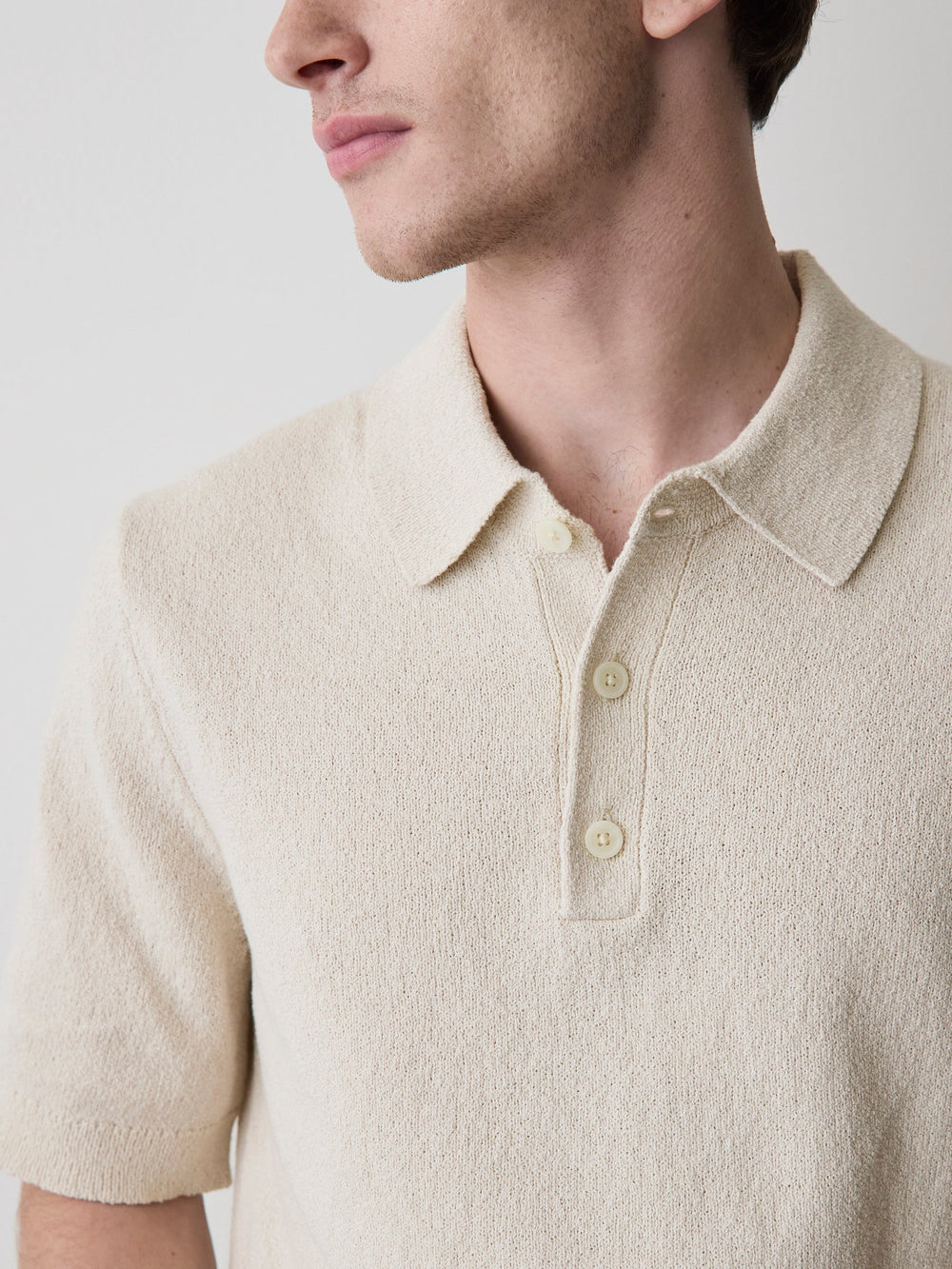 Short-Sleeve Bouclé Polo Sweater rw&co Special Promo Price