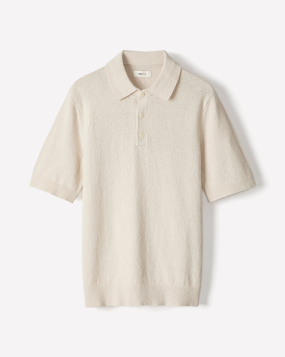 Short-Sleeve Bouclé Polo Sweater rw&co Special Promo Price