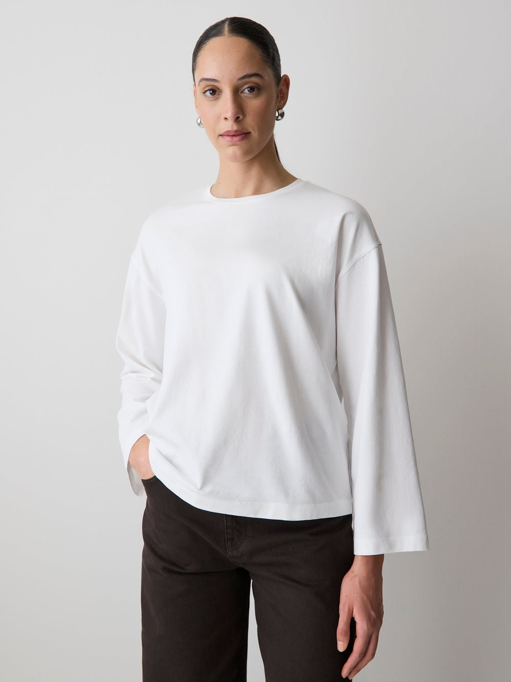 Oversized Supima Cotton Tee rw&co On Sale