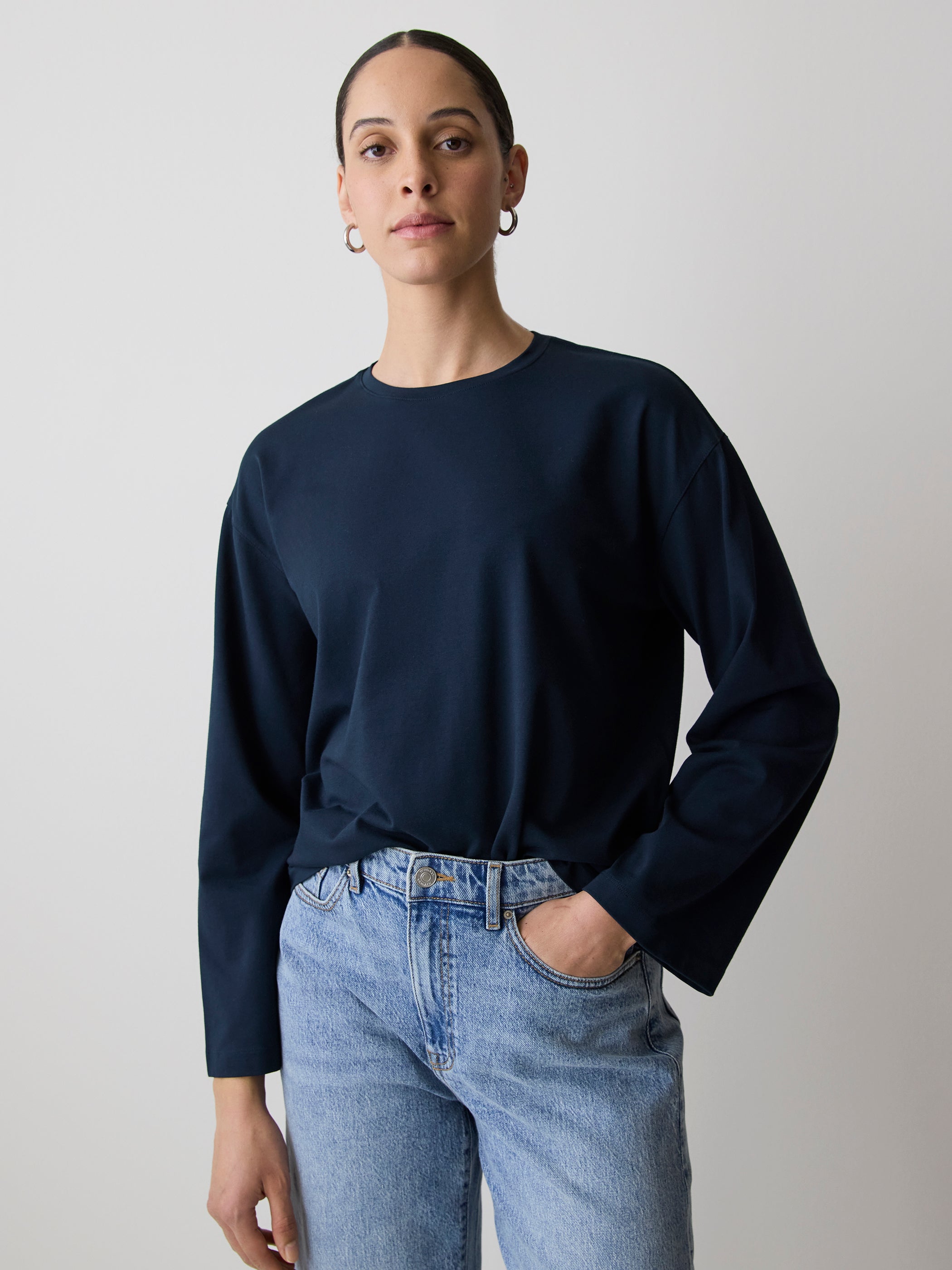 Oversized Supima Cotton Tee rw&co On Sale
