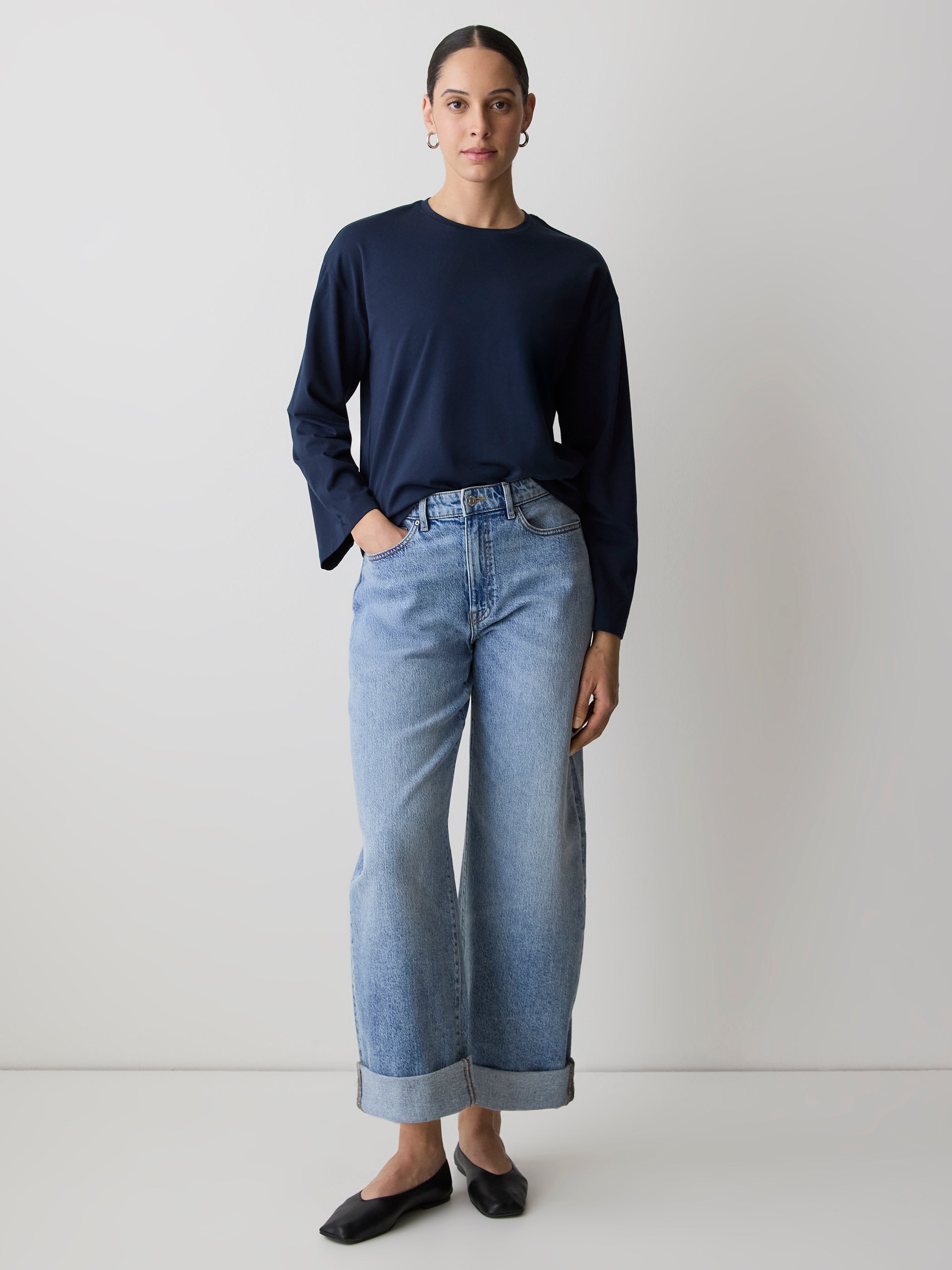Oversized Supima Cotton Tee rw&co On Sale