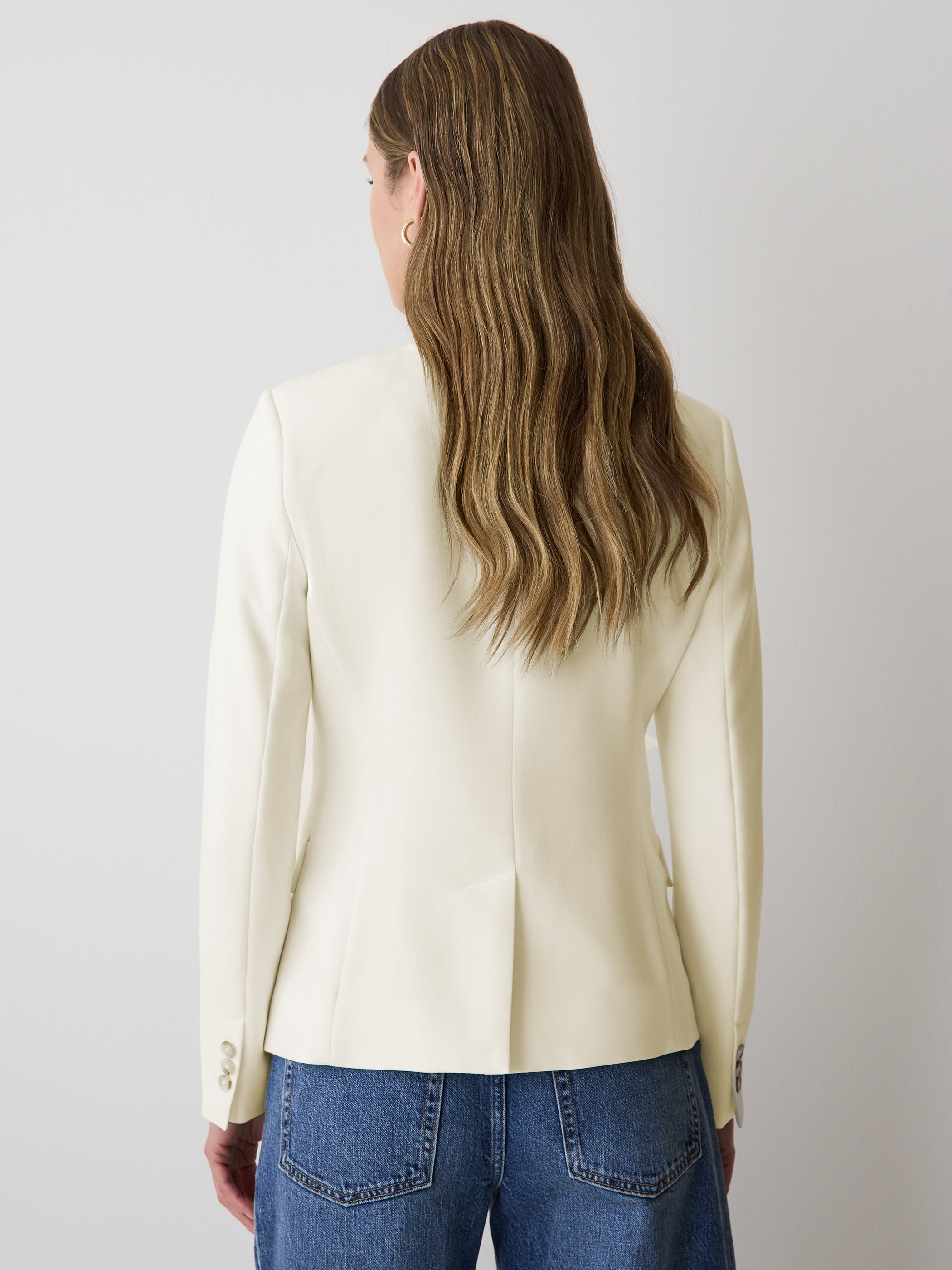 Collarless Fitted Blazer rw&co Limited Time Discount