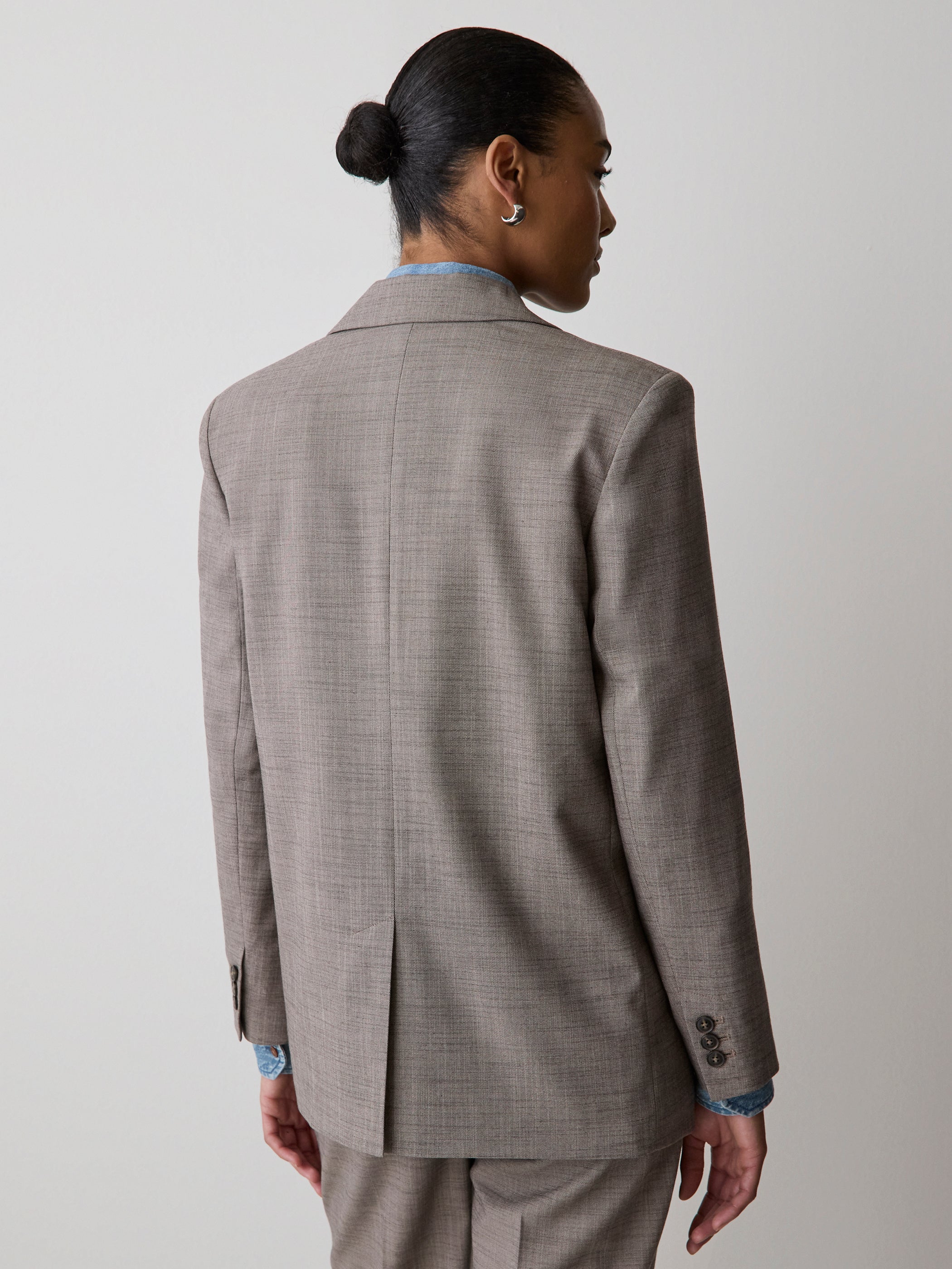 Taupe Oversized One-Button Blazer rw&co Limited Time Discount