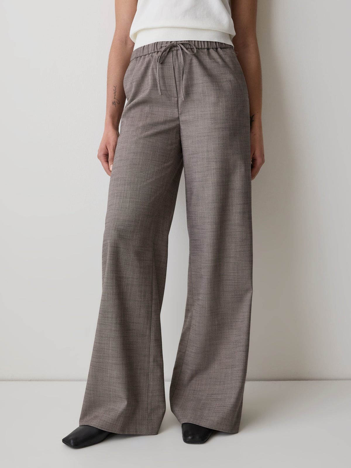 Twill Mid-Rise Wide-Leg Pant rw&co Special Promo Price