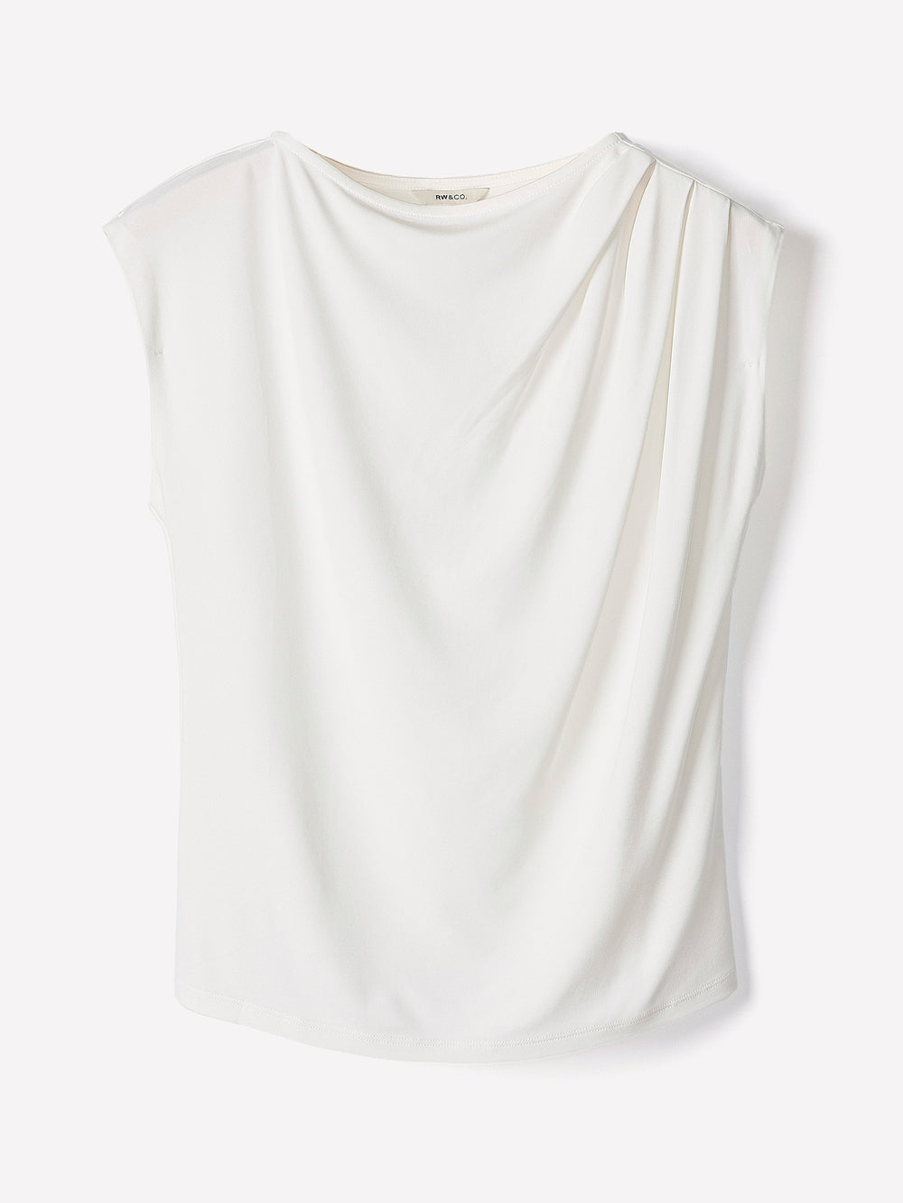 Extended-Sleeve Boat-Neck Top with Pleated Details rw&co Exclusive Sale Price