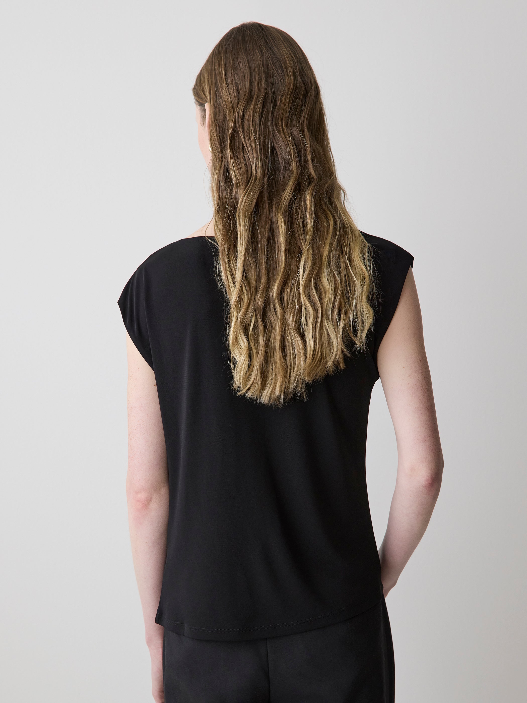 Extended-Sleeve Boat-Neck Top with Pleated Details rw&co Exclusive Sale Price