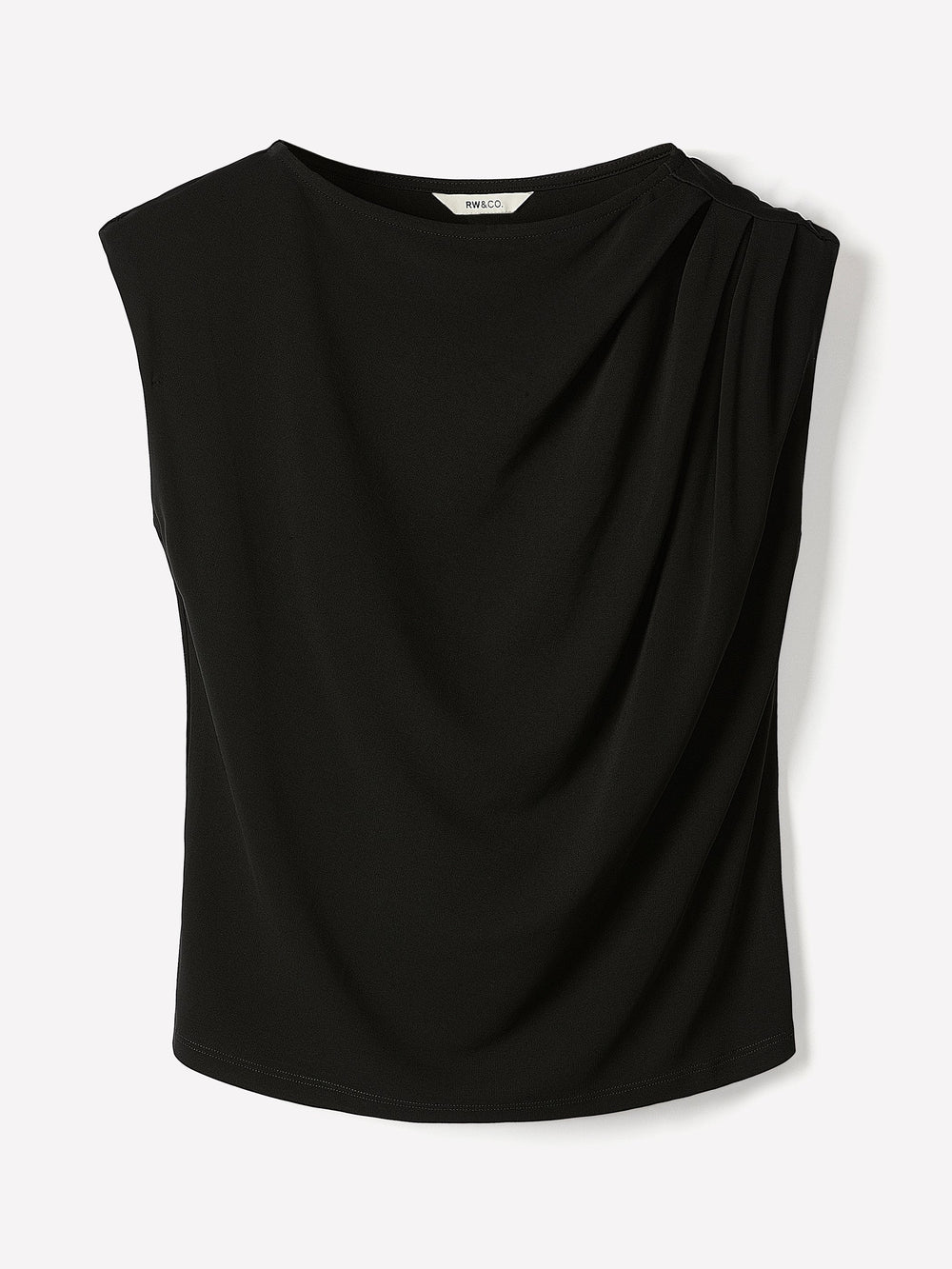 Extended-Sleeve Boat-Neck Top with Pleated Details rw&co Exclusive Sale Price