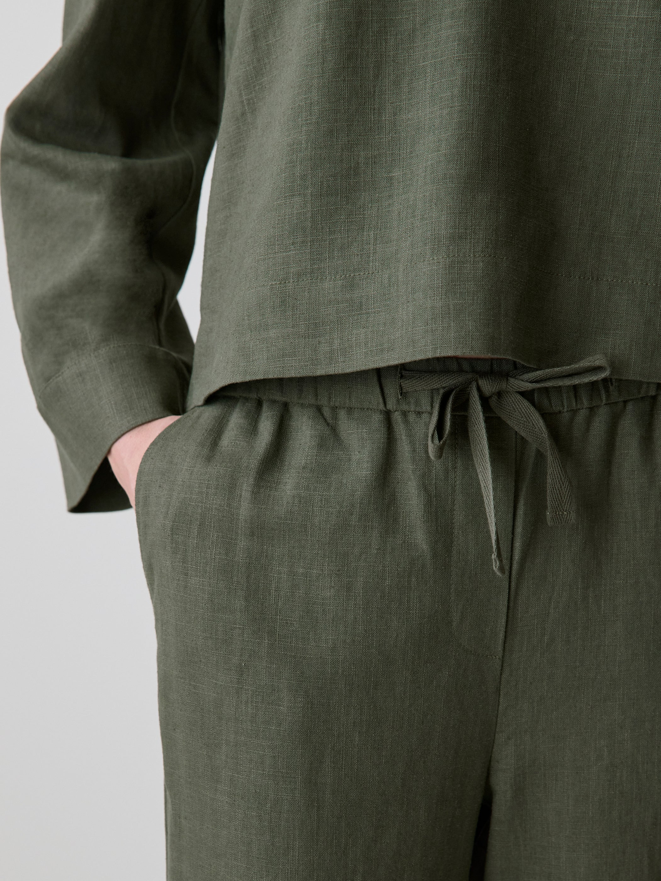 Linen Mid-Rise Straight-Leg Pant rw&co On Sale