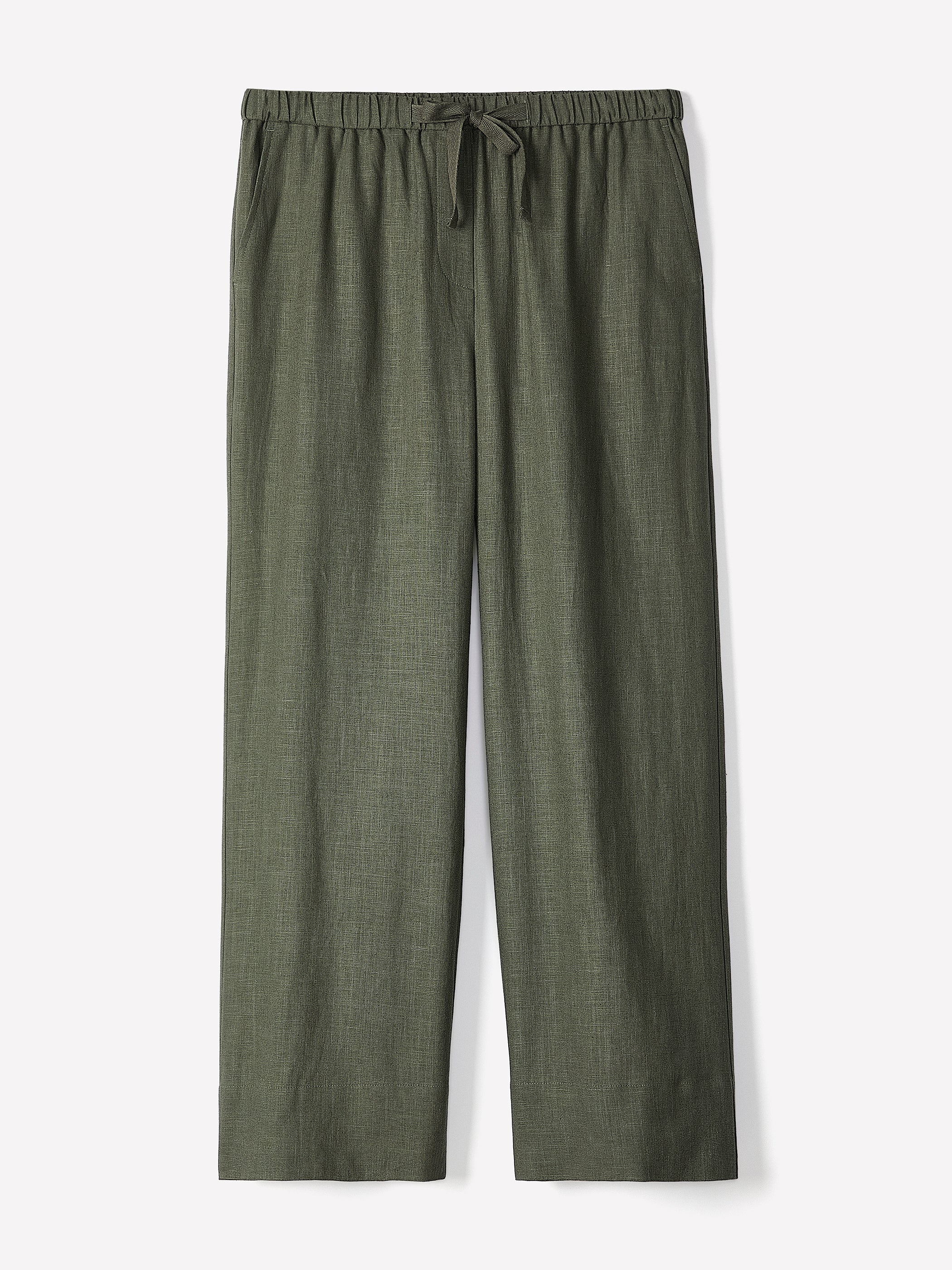 Linen Mid-Rise Straight-Leg Pant rw&co On Sale