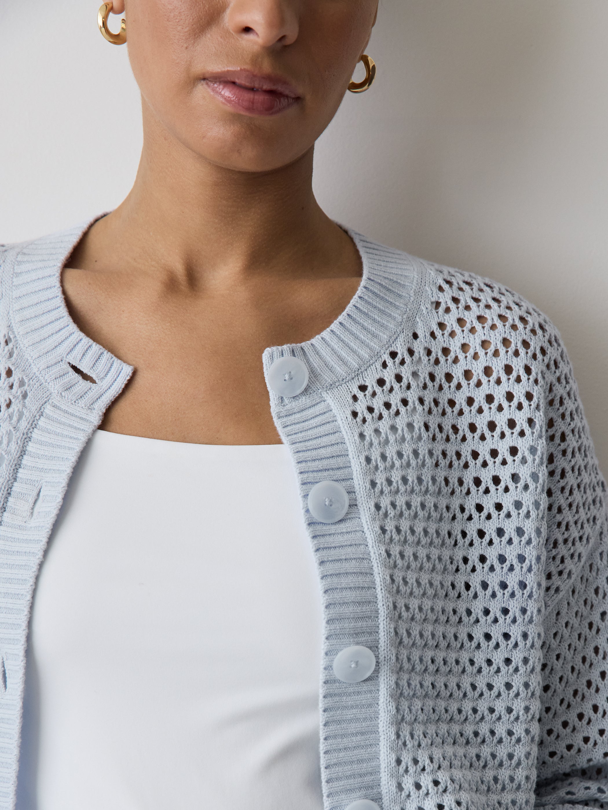 Long-Sleeve Open-Stitch Cardigan rw&co Special Offer