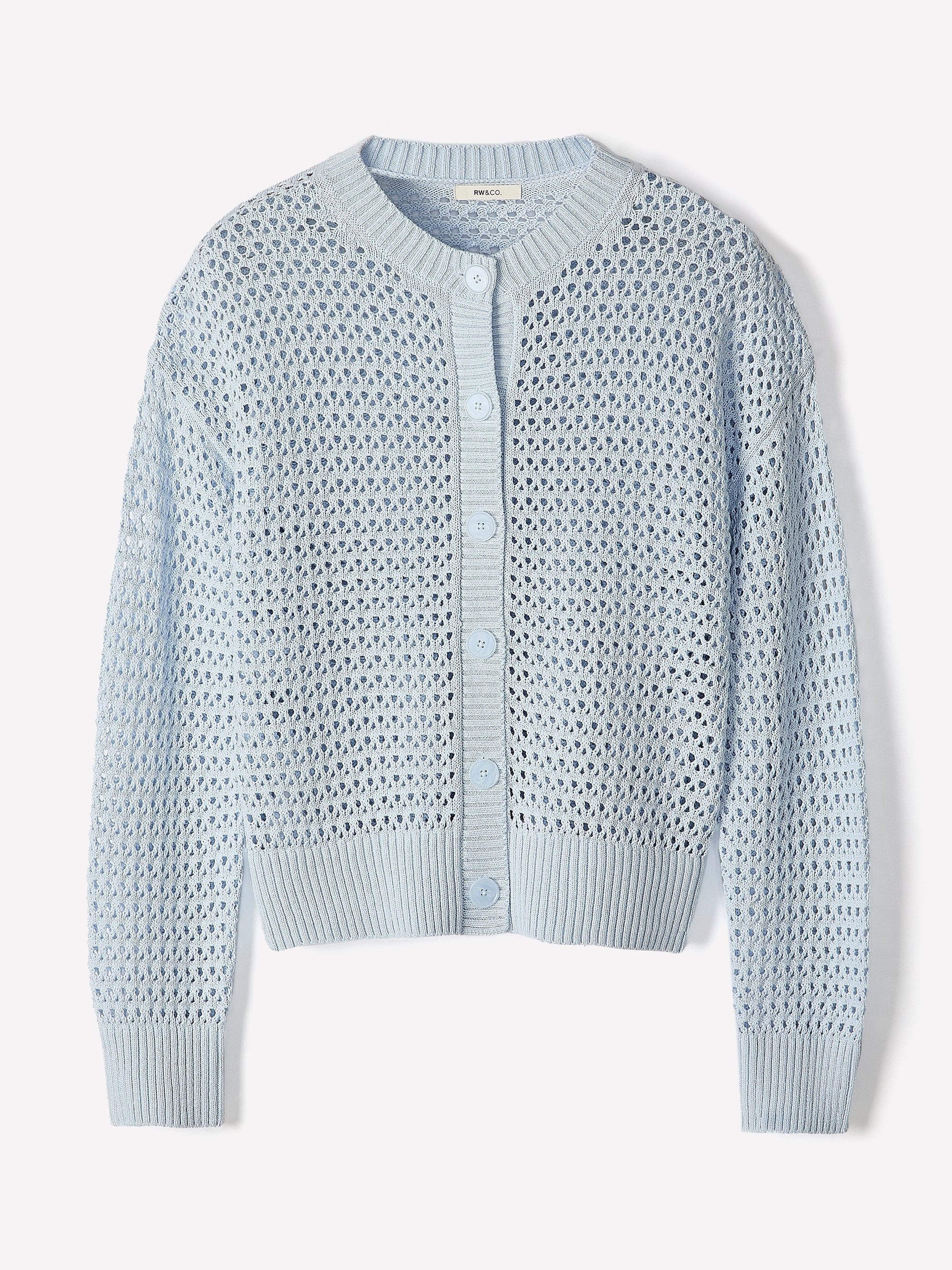 Long-Sleeve Open-Stitch Cardigan rw&co Special Offer