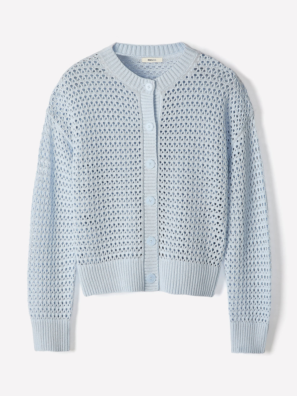 Long-Sleeve Open-Stitch Cardigan rw&co Special Offer