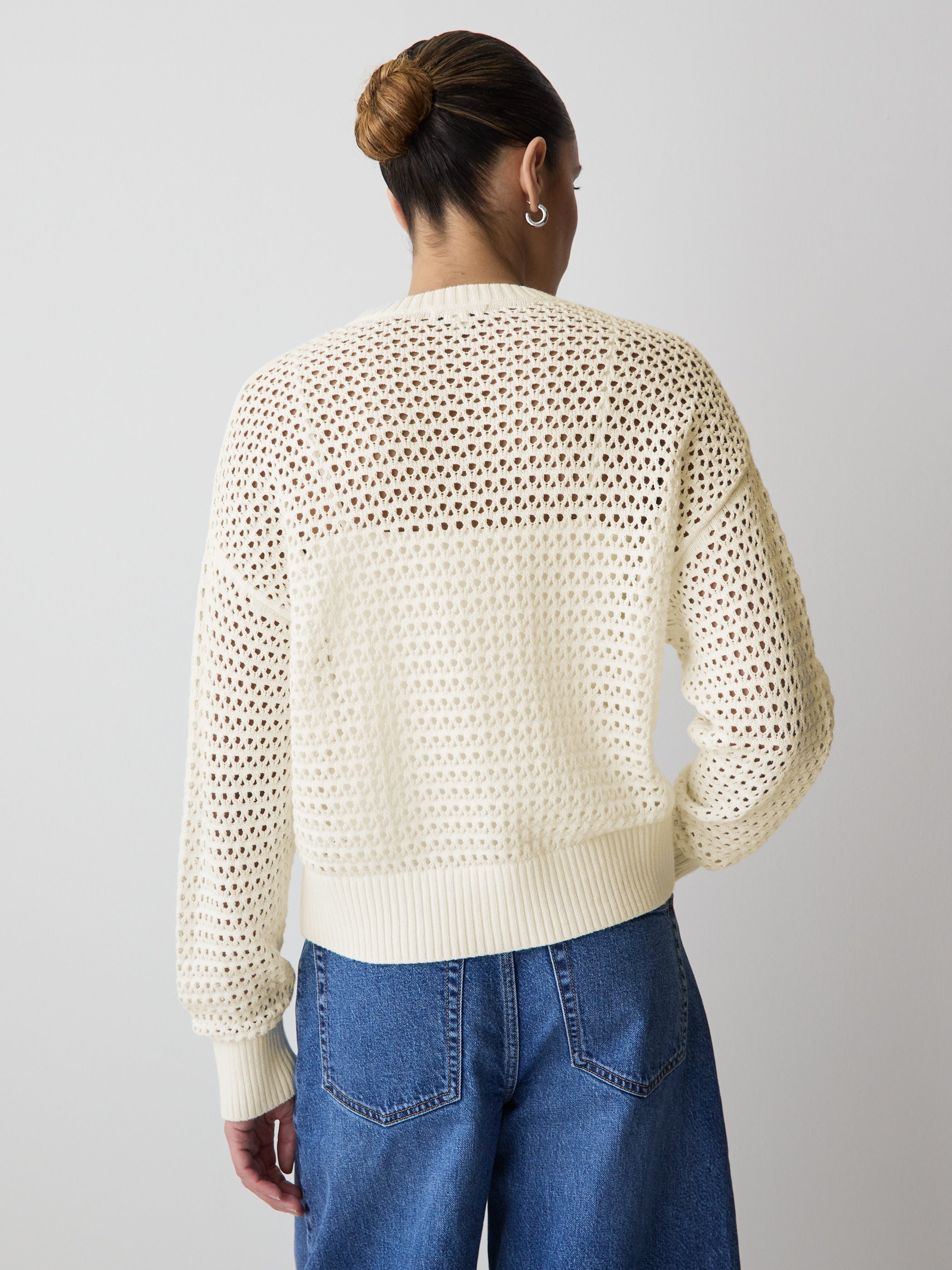 Long-Sleeve Open-Stitch Cardigan rw&co Special Offer