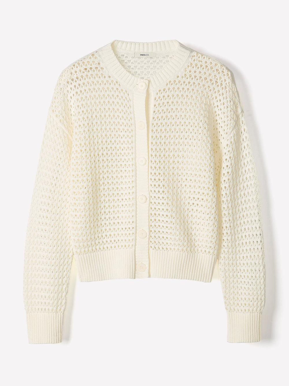 Long-Sleeve Open-Stitch Cardigan rw&co Special Offer