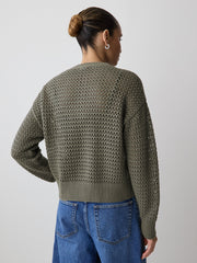 Long-Sleeve Open-Stitch Cardigan rw&co Special Offer