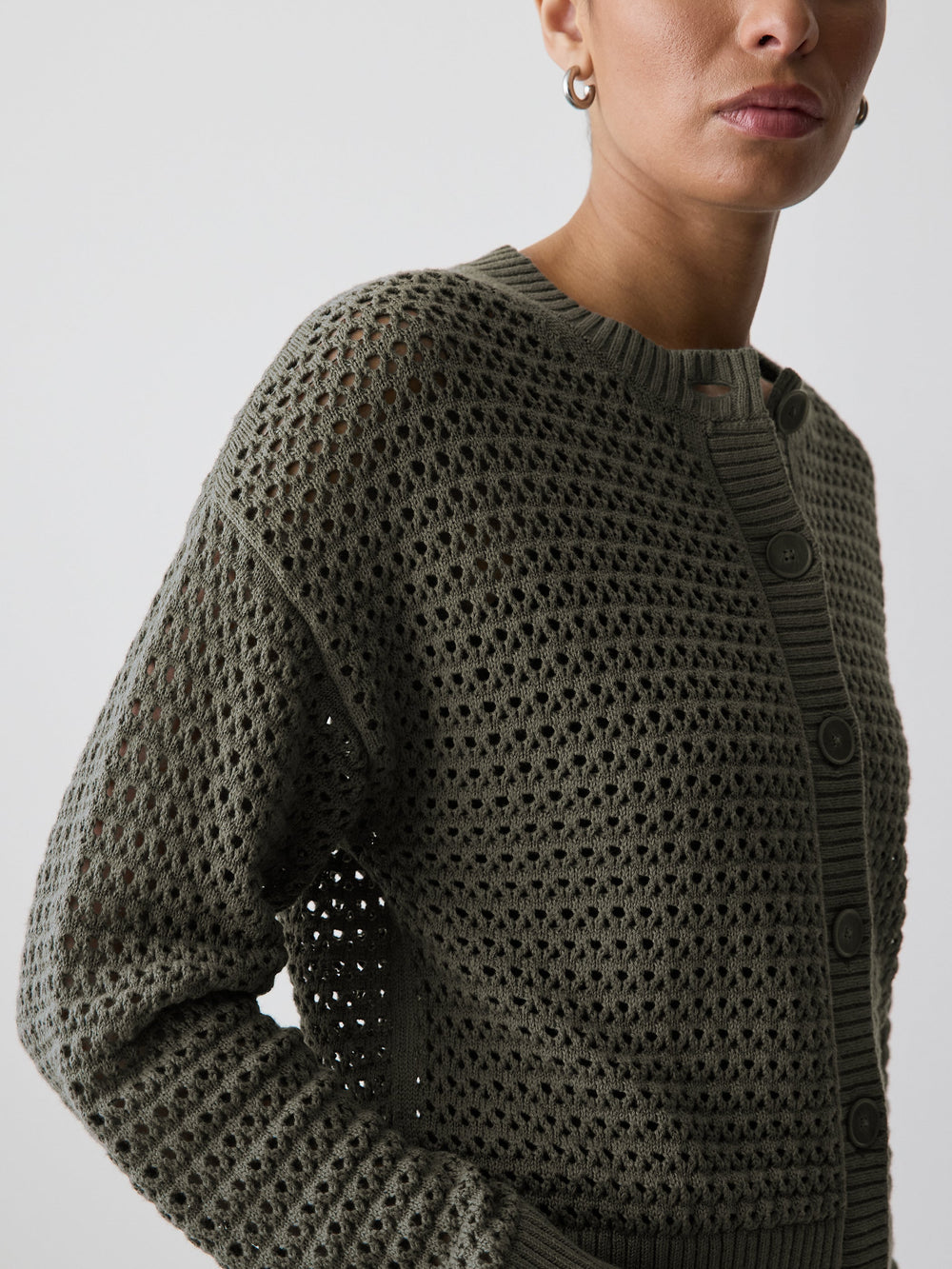 Long-Sleeve Open-Stitch Cardigan rw&co Special Offer