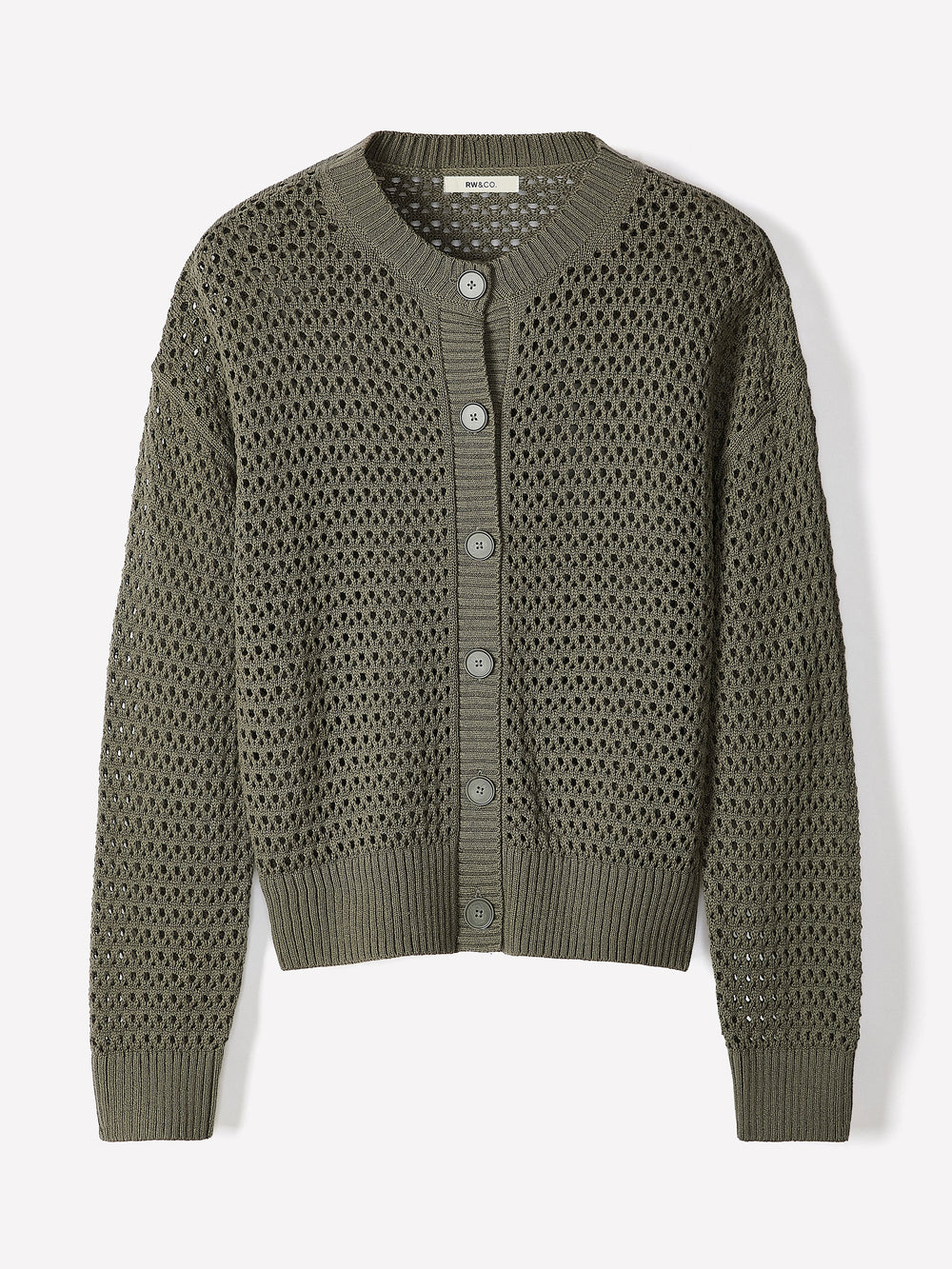 Long-Sleeve Open-Stitch Cardigan rw&co Special Offer