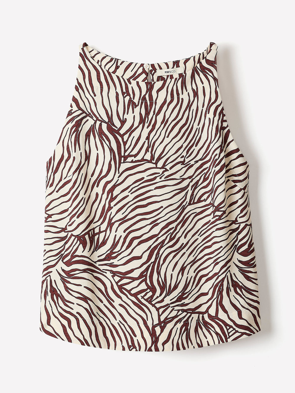 Sleeveless Crew-Neck Blouse rw&co Limited Time Discount