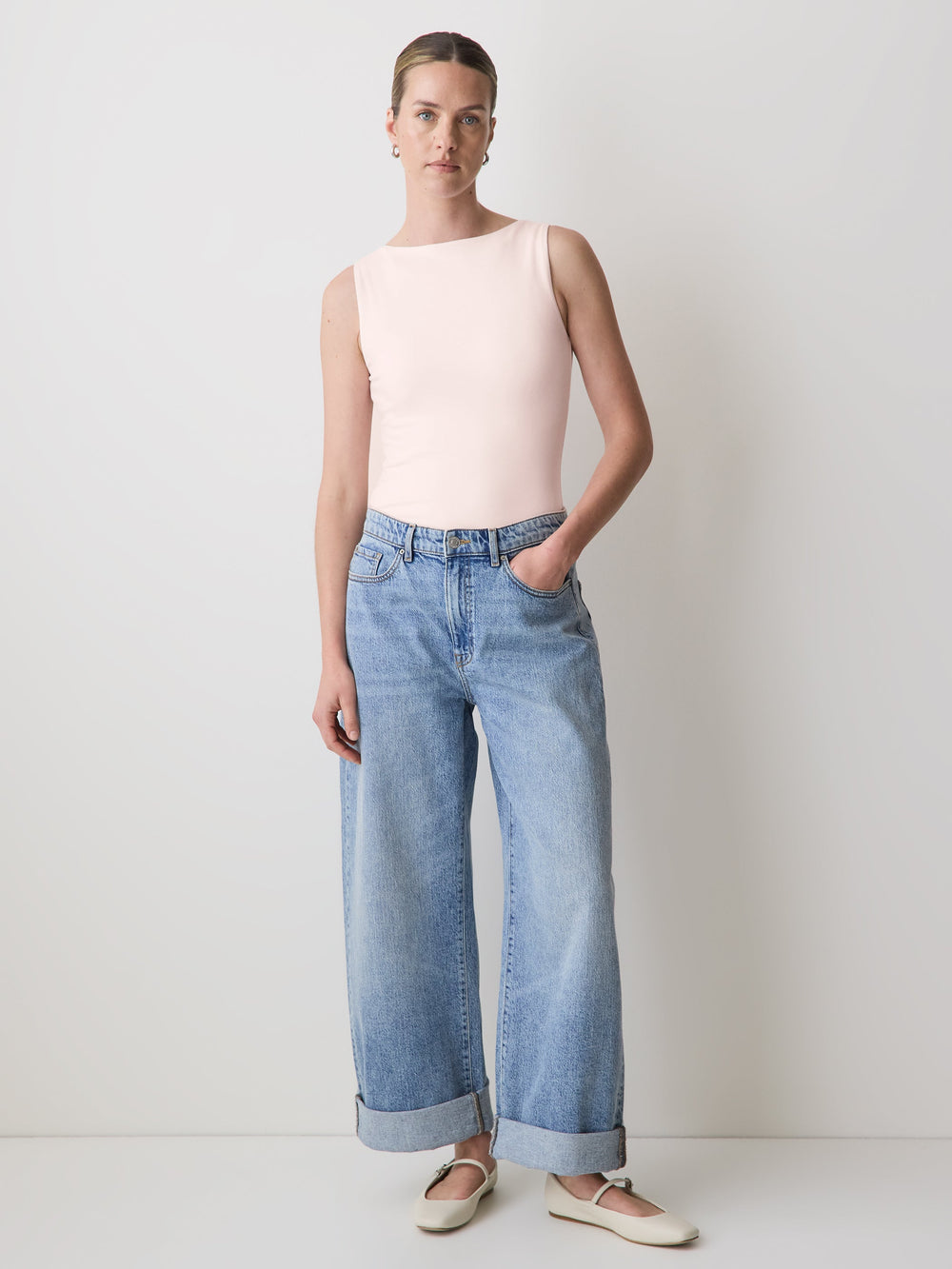 Organic Cotton Boat-Neck Cami rw&co Special Promo Price