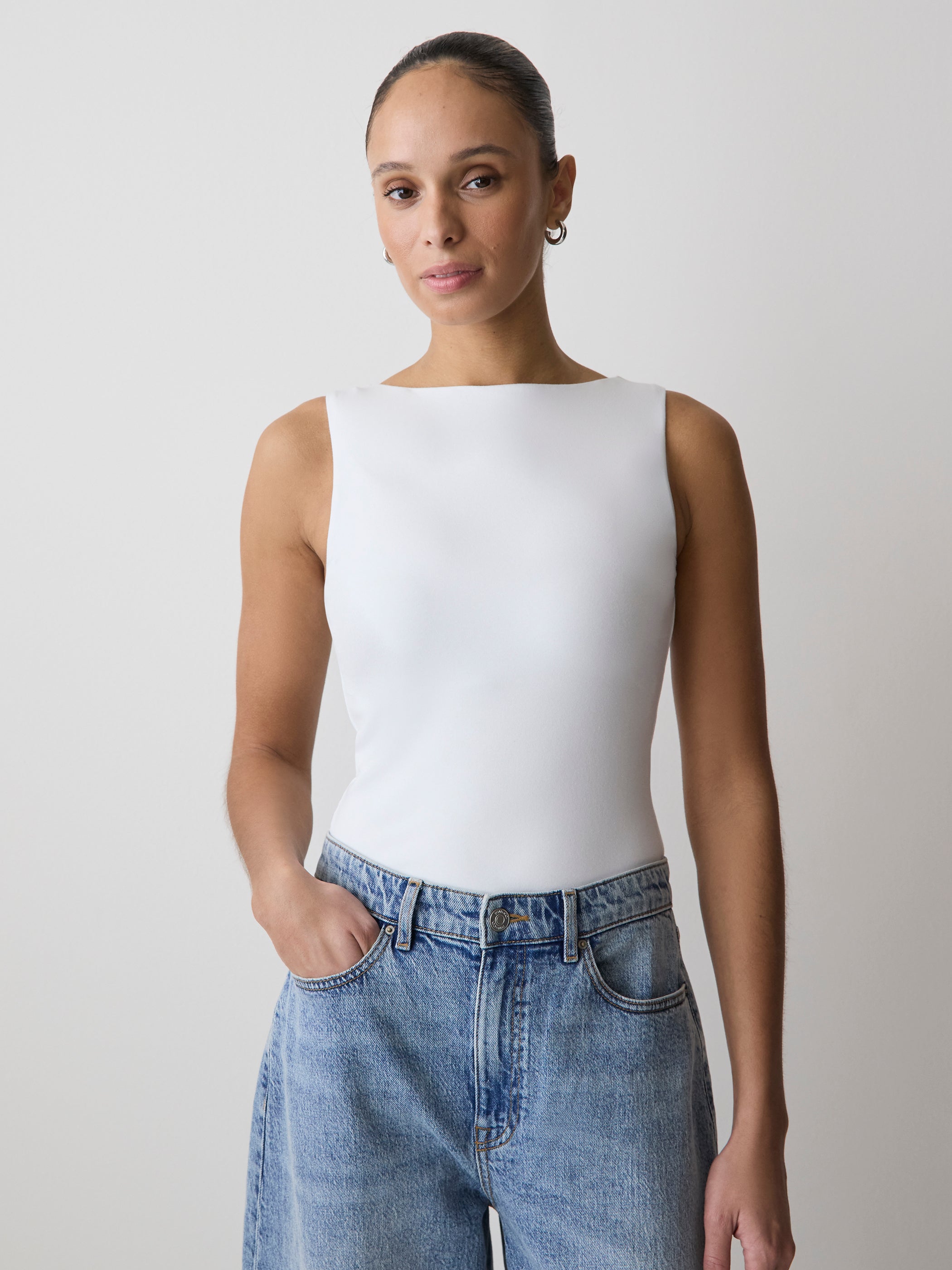 Organic Cotton Boat-Neck Cami rw&co Special Promo Price