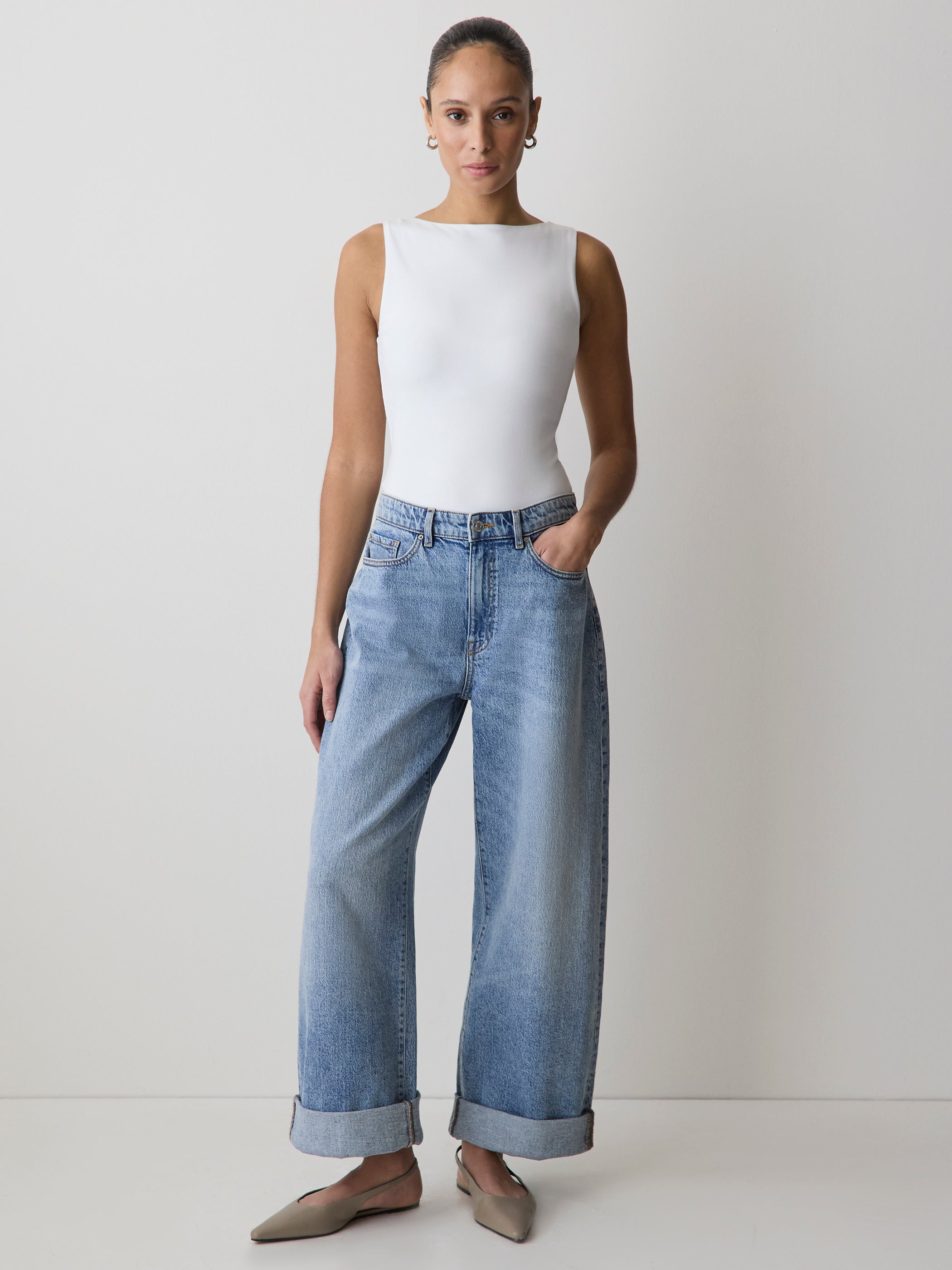 Organic Cotton Boat-Neck Cami rw&co Special Promo Price
