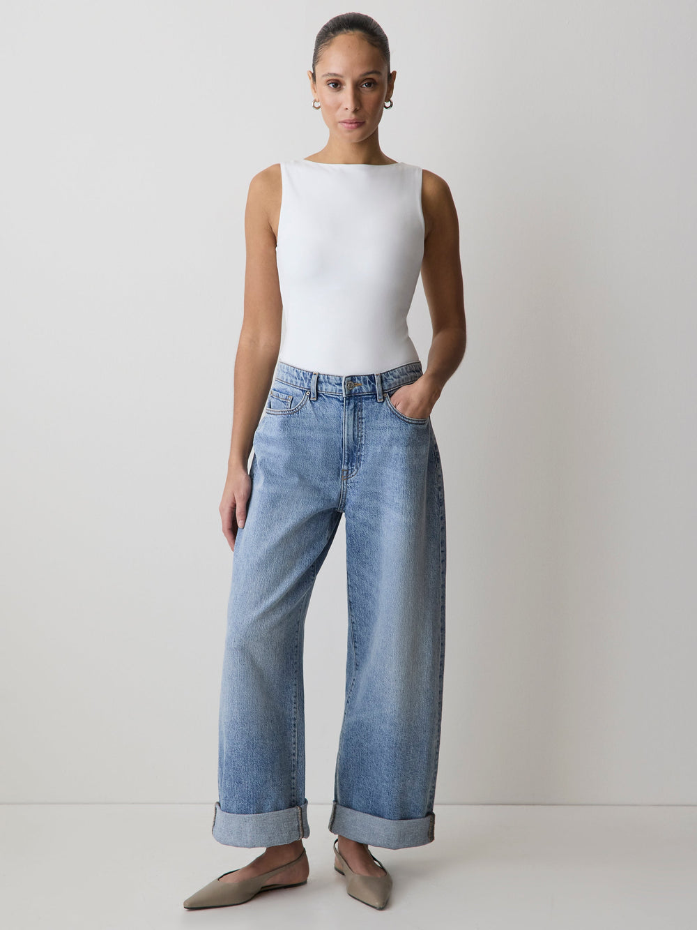 Organic Cotton Boat-Neck Cami rw&co Special Promo Price