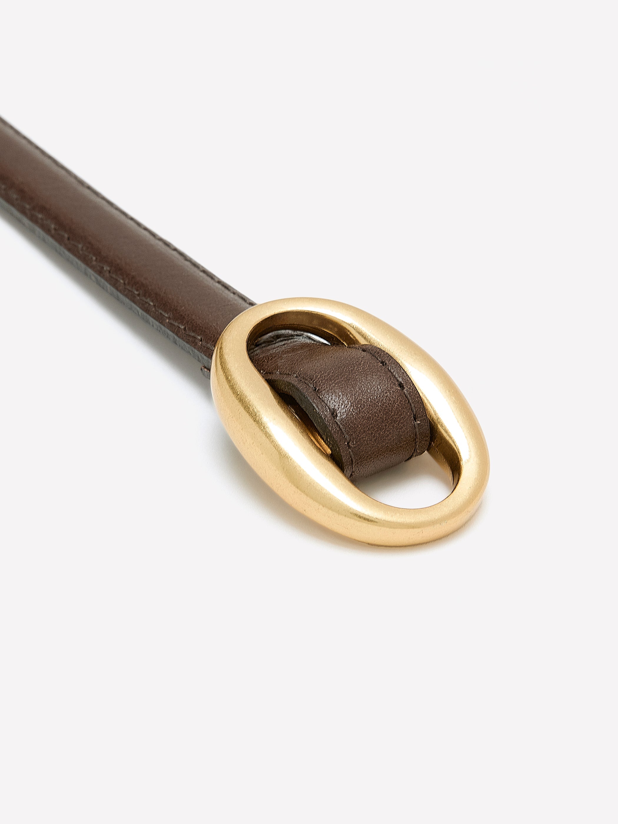 Thin Leather Belt with Sliding Buckle rw&co On Sale
