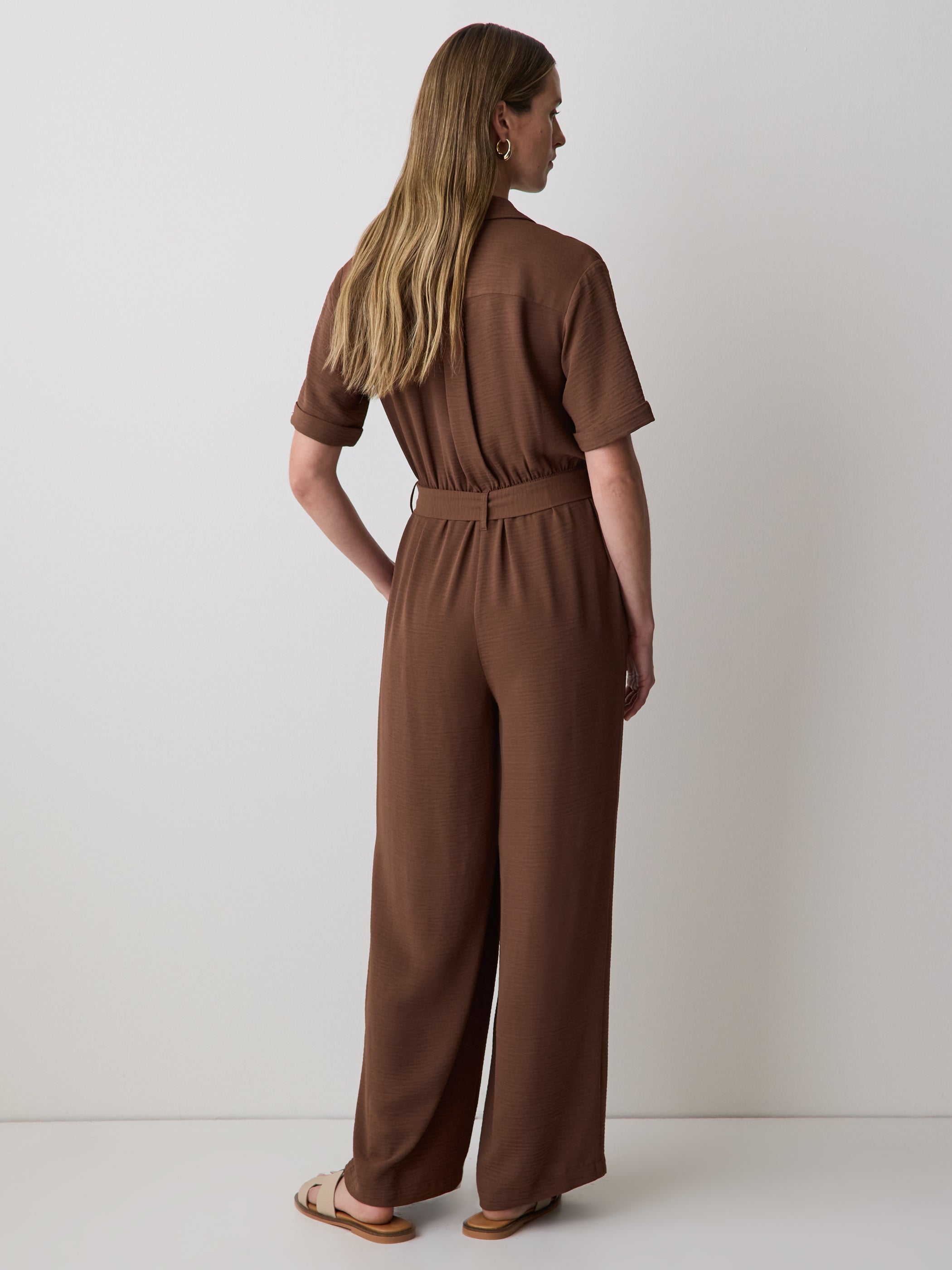 Short-Sleeve Wide-Leg Jumpsuit rw&co Exclusive Sale Price