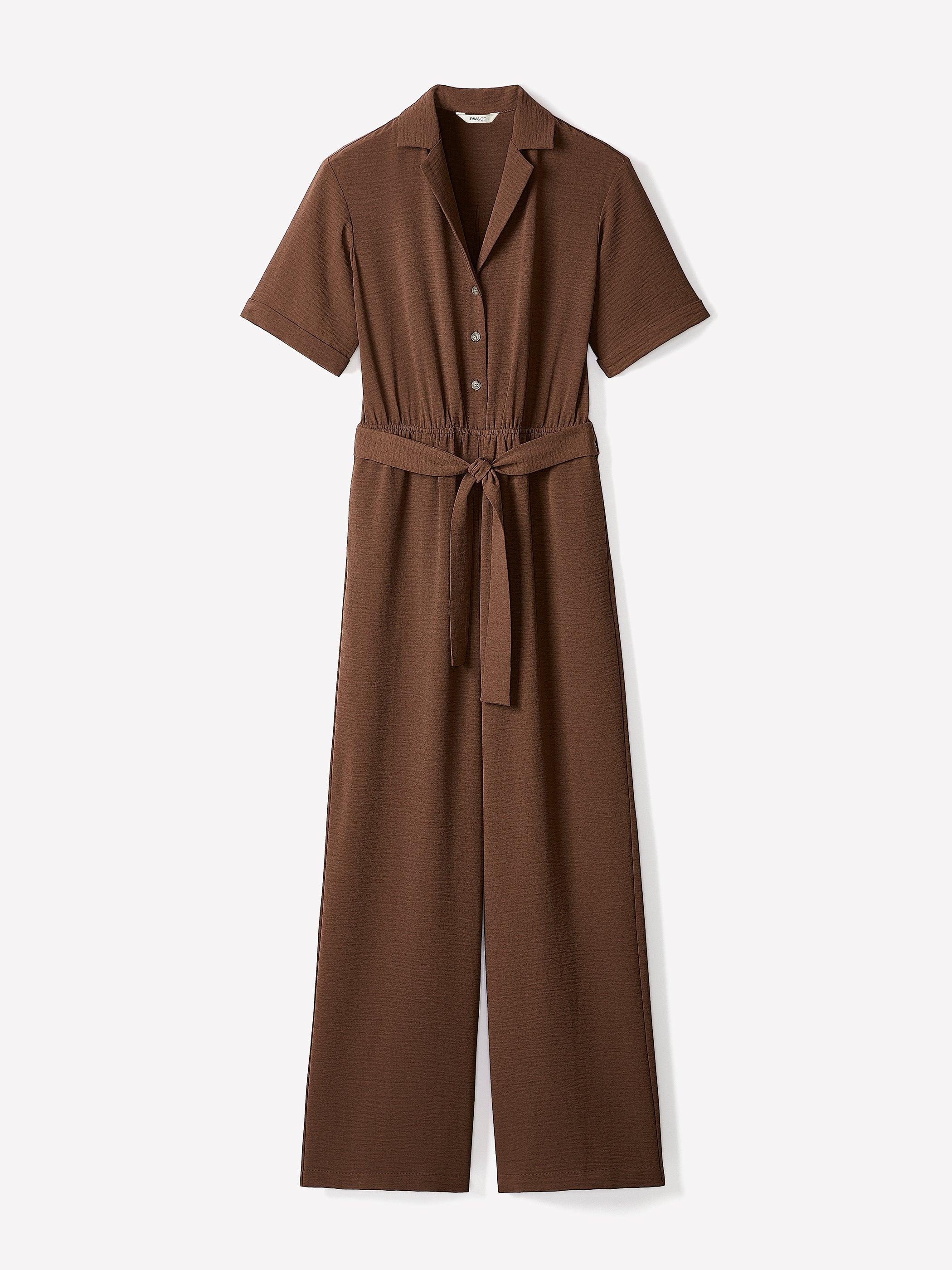 Short-Sleeve Wide-Leg Jumpsuit rw&co Exclusive Sale Price