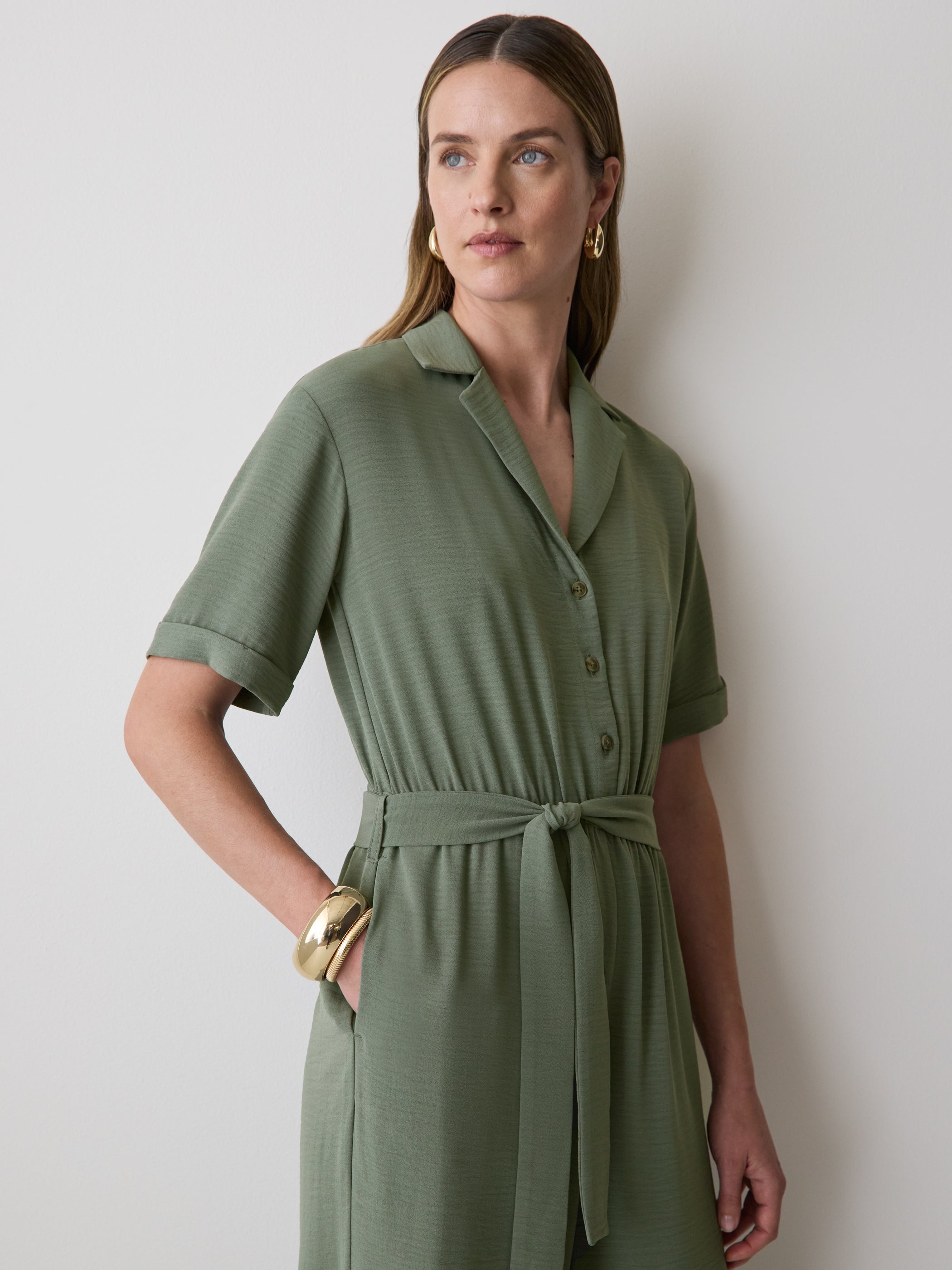 Short-Sleeve Wide-Leg Jumpsuit rw&co Exclusive Sale Price