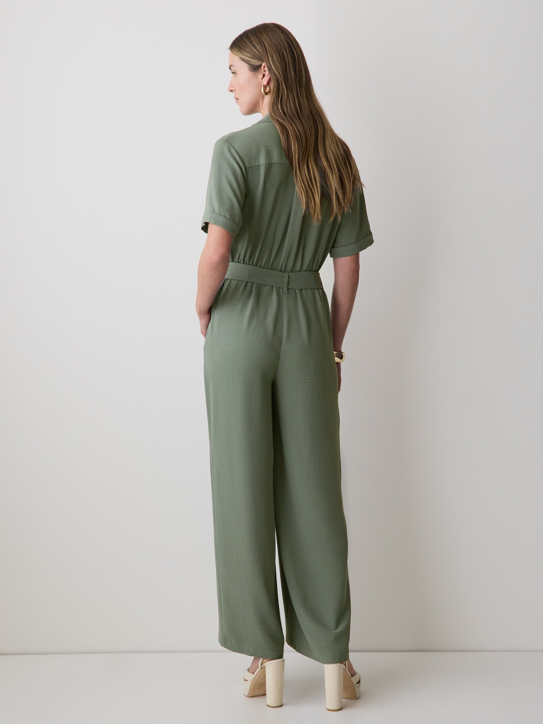 Short-Sleeve Wide-Leg Jumpsuit rw&co Exclusive Sale Price