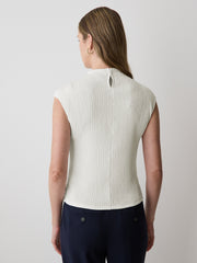 Sleeveless Funnel-Neck Textured Top rw&co Special Offer