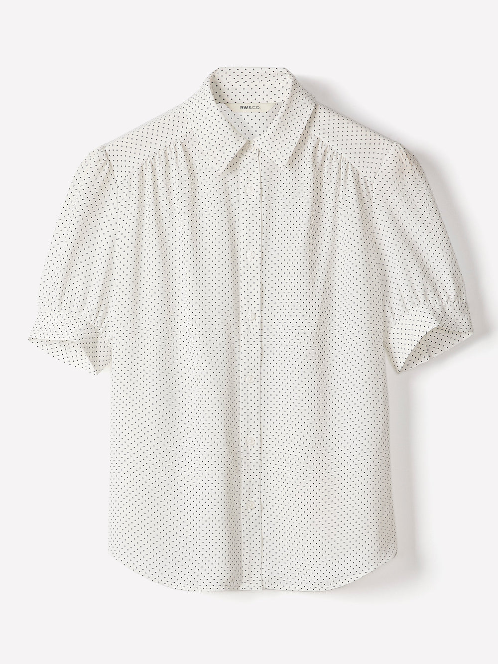 Silky Crepe Short-Sleeve Buttoned-Down Blouse rw&co On Sale