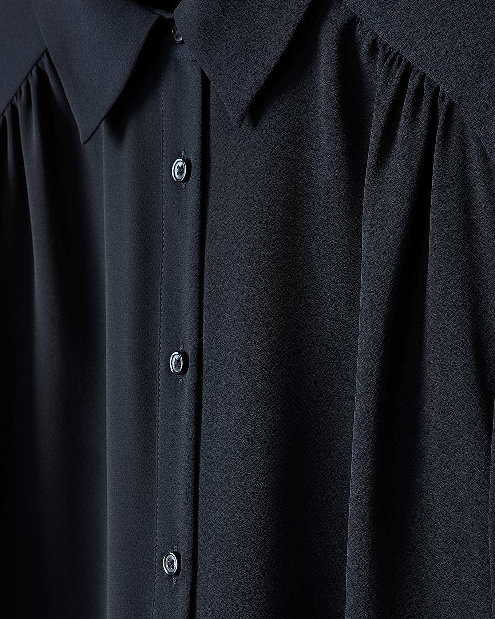Silky Crepe Short-Sleeve Buttoned-Down Blouse rw&co On Sale