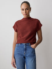 Extended-Sleeve Mock-Neck Textured Top rw&co Exclusive Sale Price