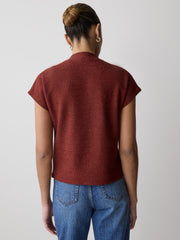 Extended-Sleeve Mock-Neck Textured Top rw&co Exclusive Sale Price