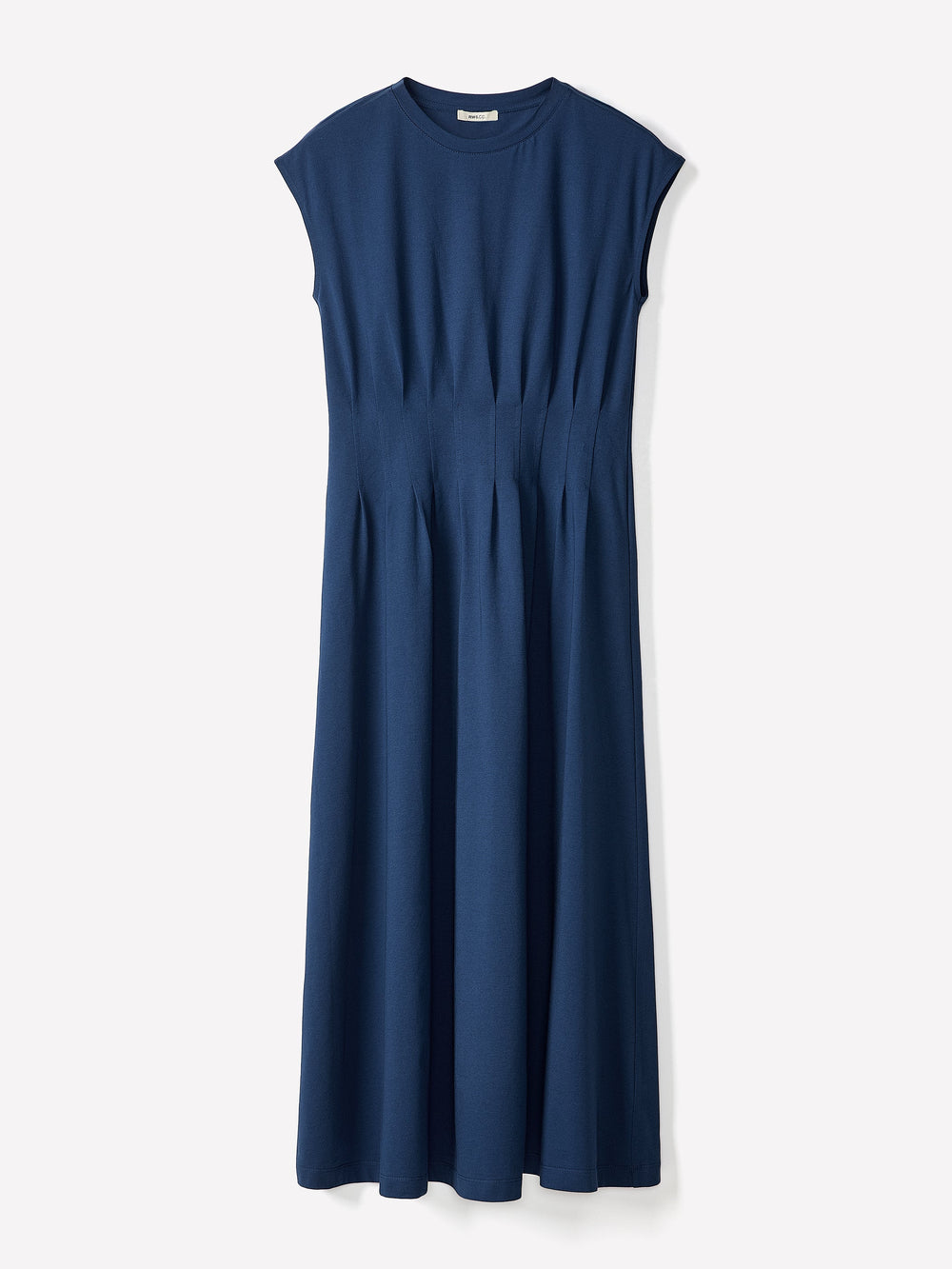 Extended-Sleeve Crew-Neck Midi Dress with Pintucks rw&co Special Promo Price