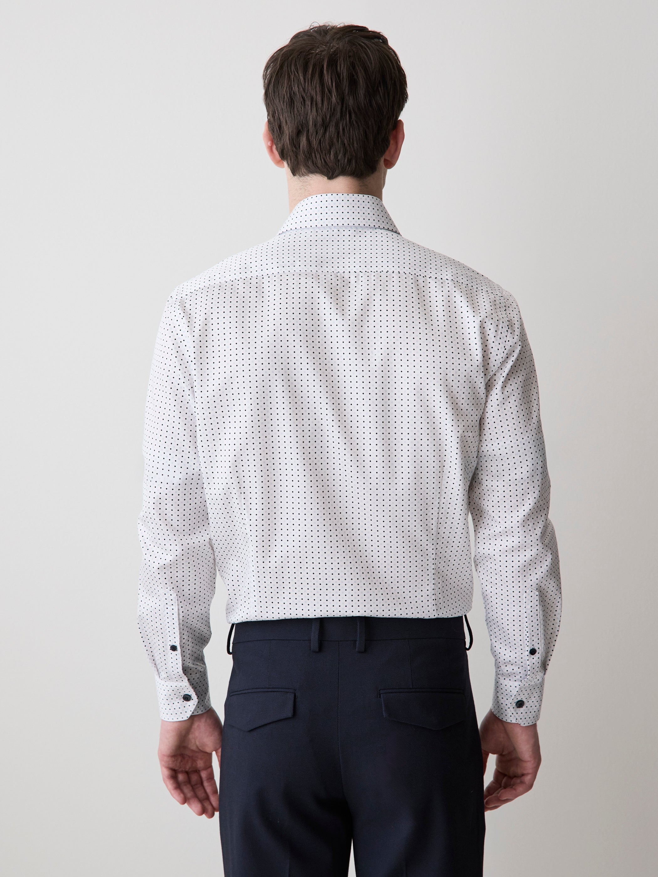 Slim Fit Dress Shirt With Micro Geometric Pattern rw&co Exclusive Sale Price