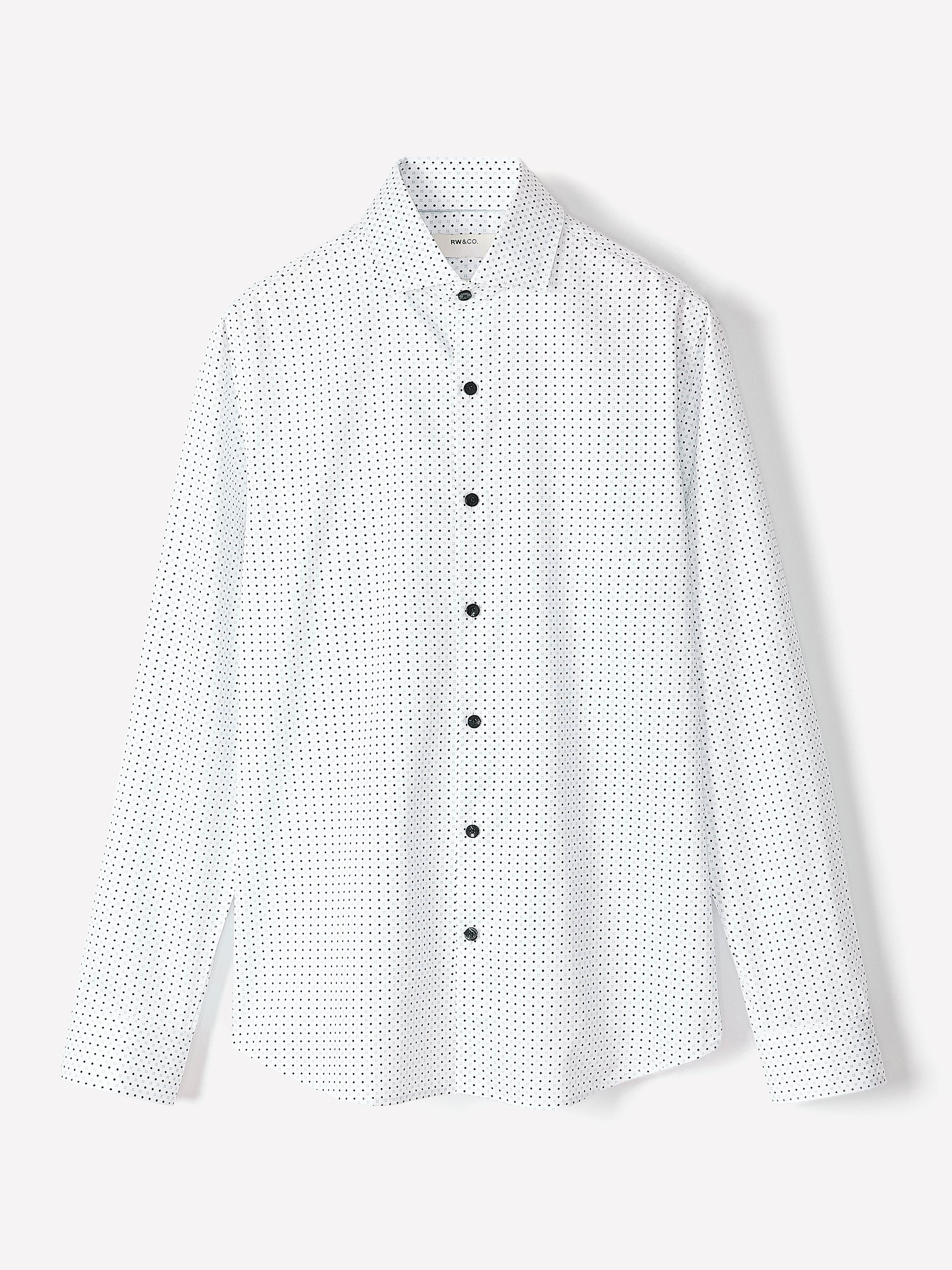 Slim Fit Dress Shirt With Micro Geometric Pattern rw&co Exclusive Sale Price