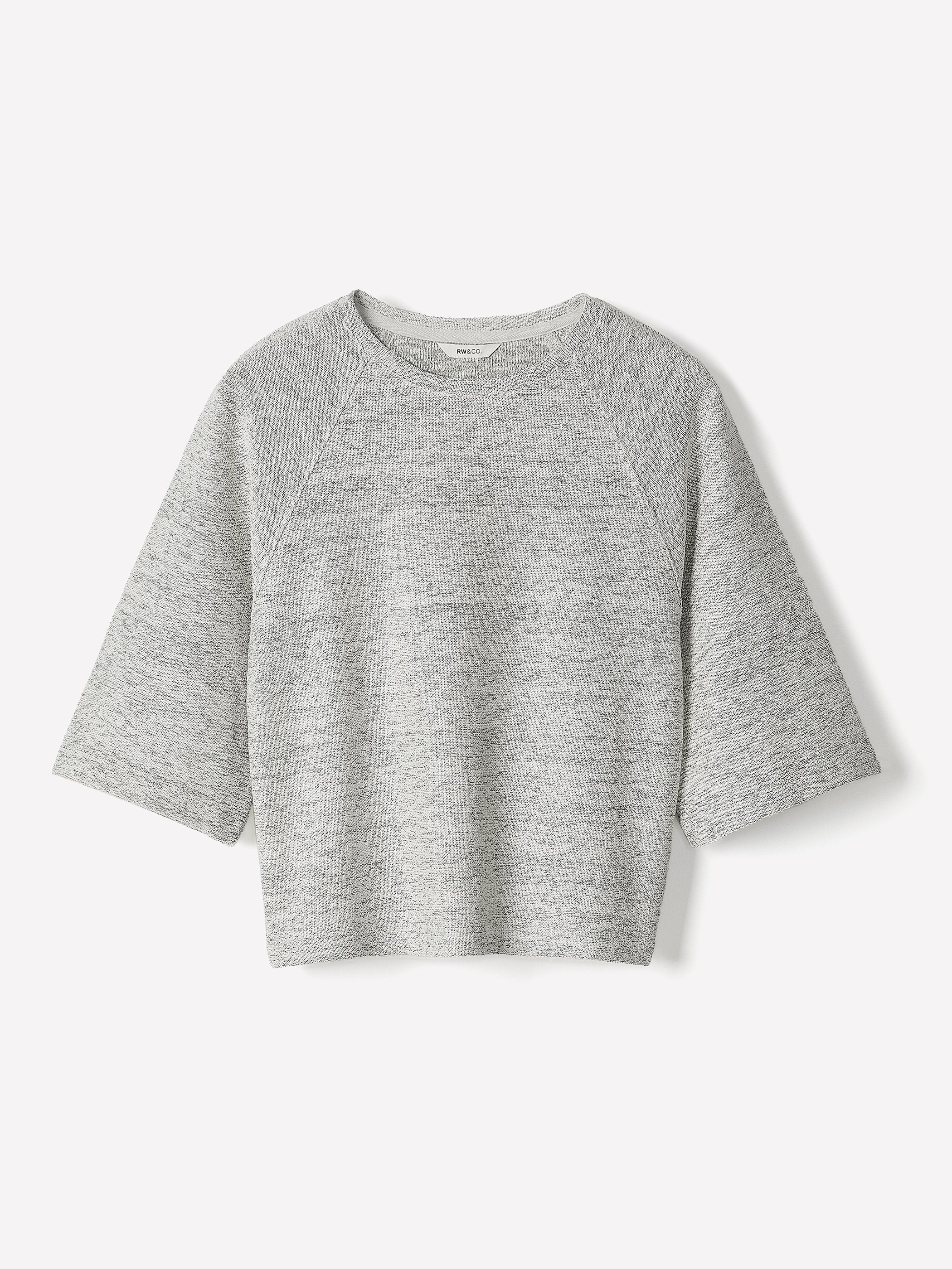 Long-Raglan-Sleeve Crew-Neck Top rw&co Special Offer