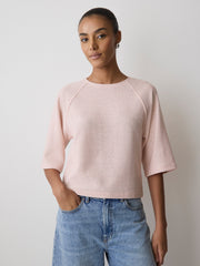 Long-Raglan-Sleeve Crew-Neck Top rw&co Special Offer