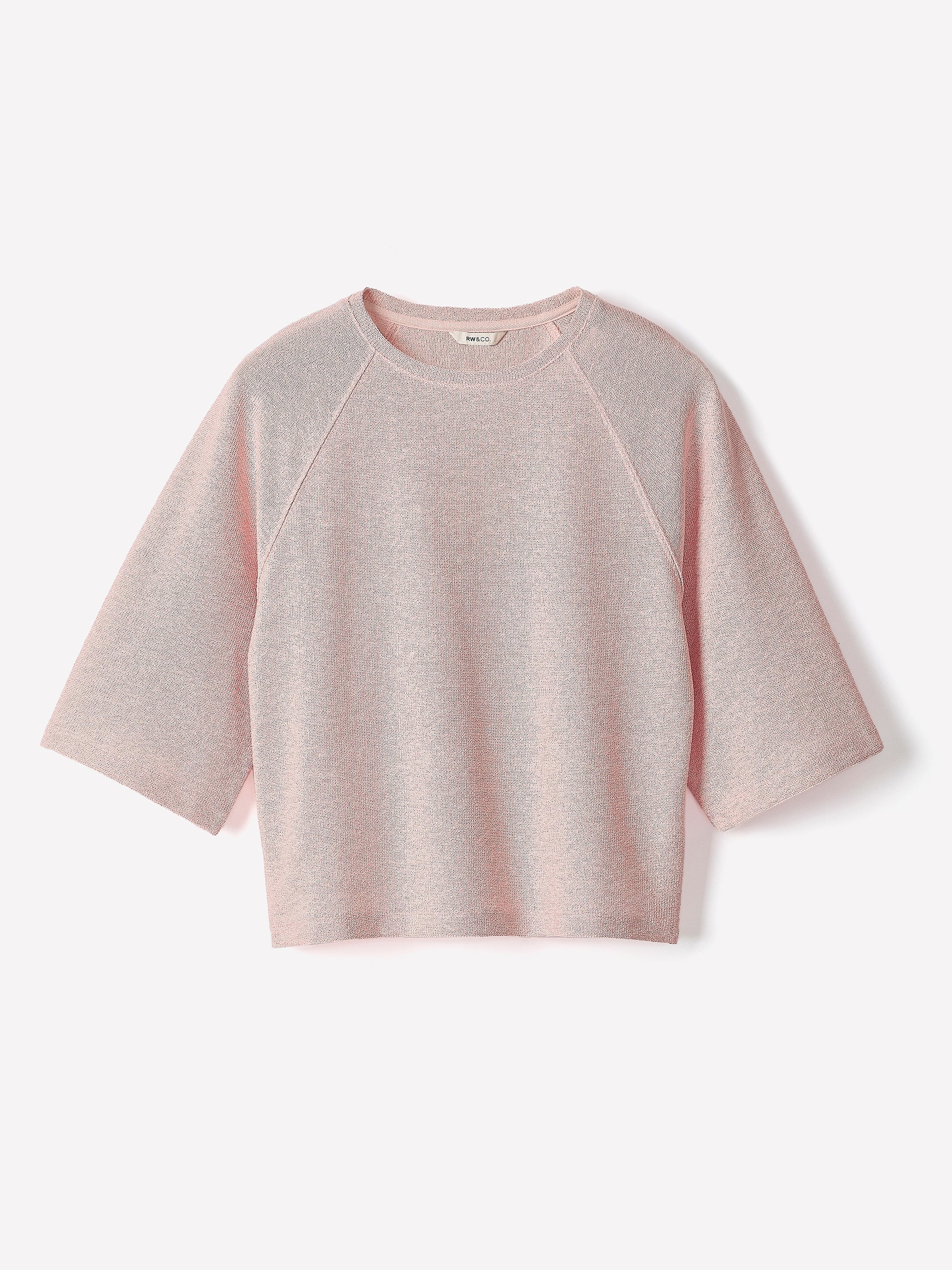 Long-Raglan-Sleeve Crew-Neck Top rw&co Special Offer