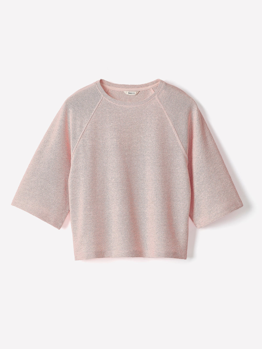Long-Raglan-Sleeve Crew-Neck Top rw&co Special Offer